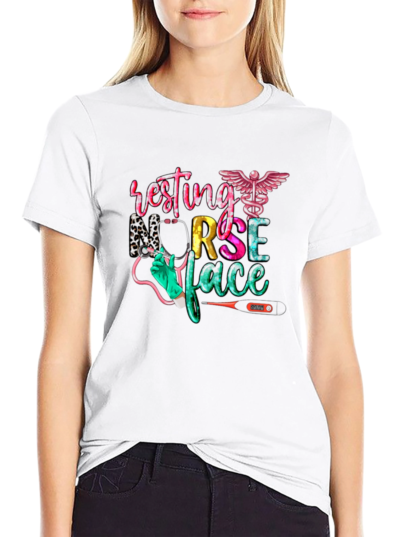 Resting Nurse Face Graphic T-Shirt