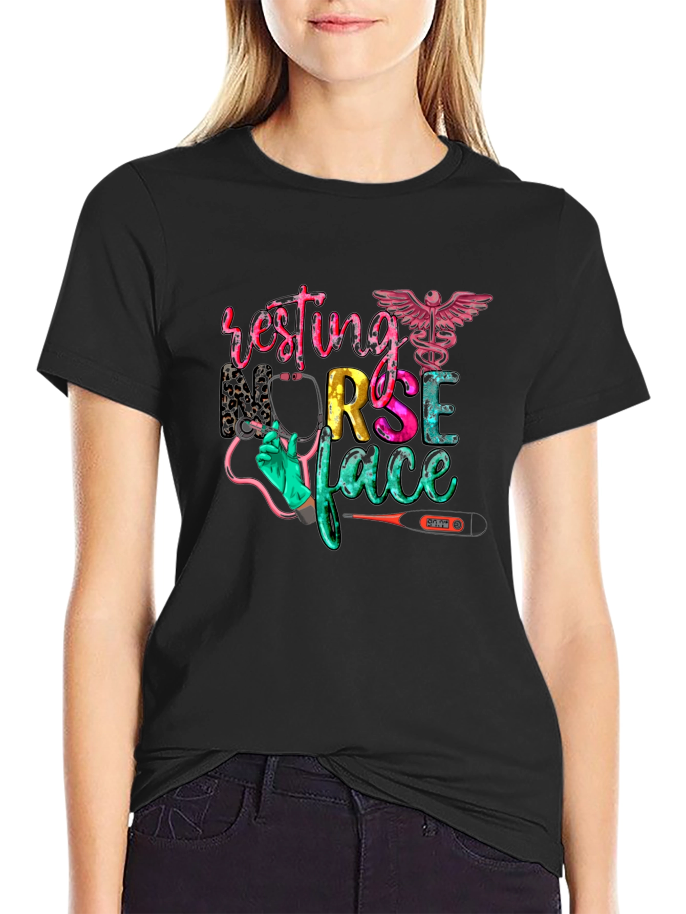 Resting Nurse Face Graphic T-Shirt