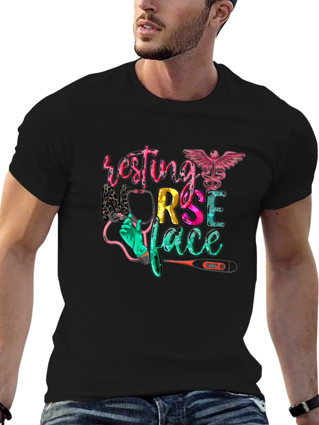 Resting Nurse Face Graphic T-Shirt