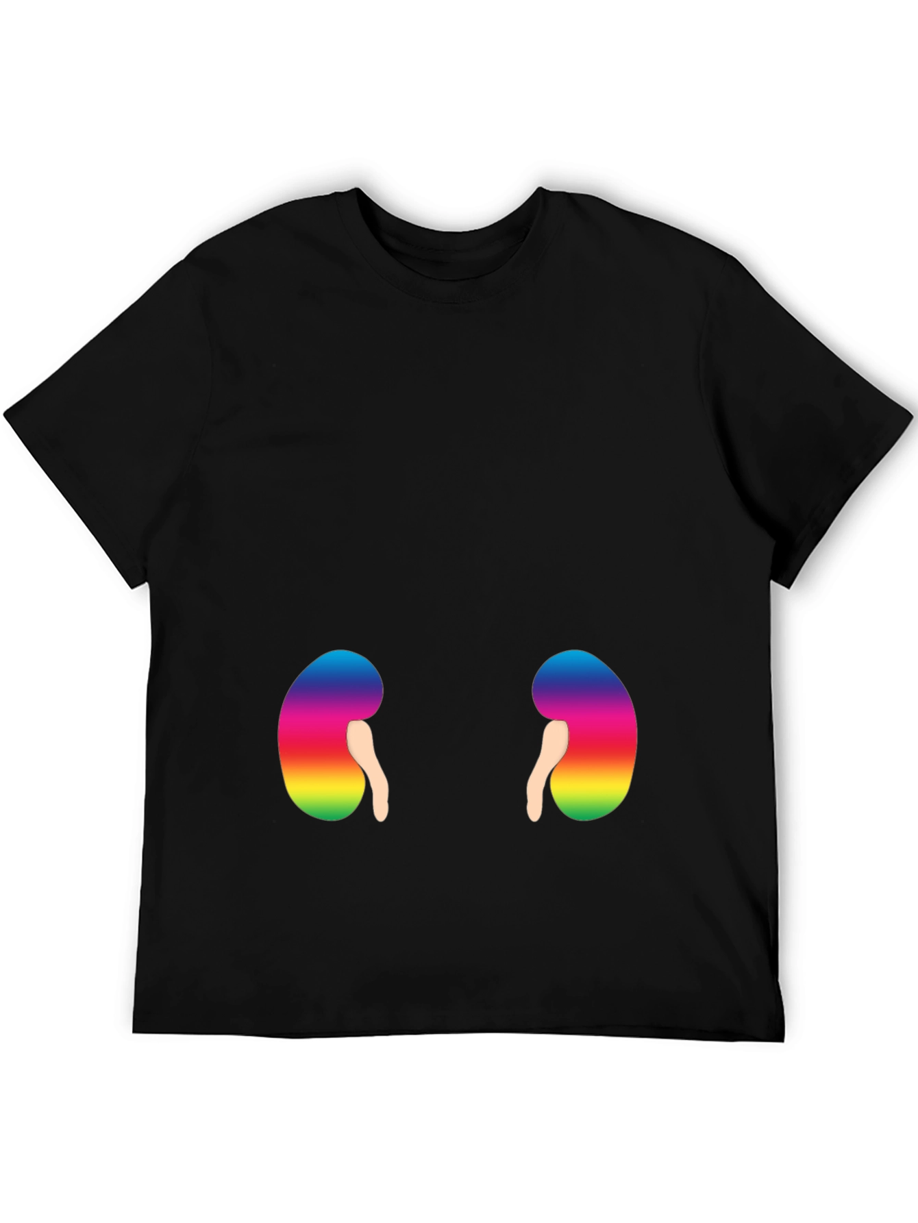 Rainbow Kidney Graphic T-Shirt - Black