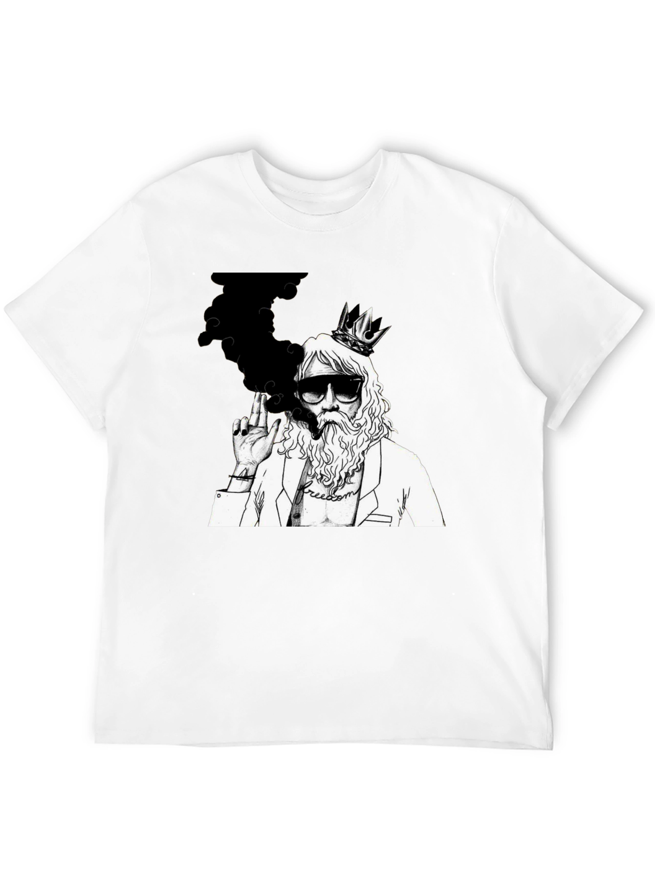 King Smoker Graphic Tee - Black Cotton Blend