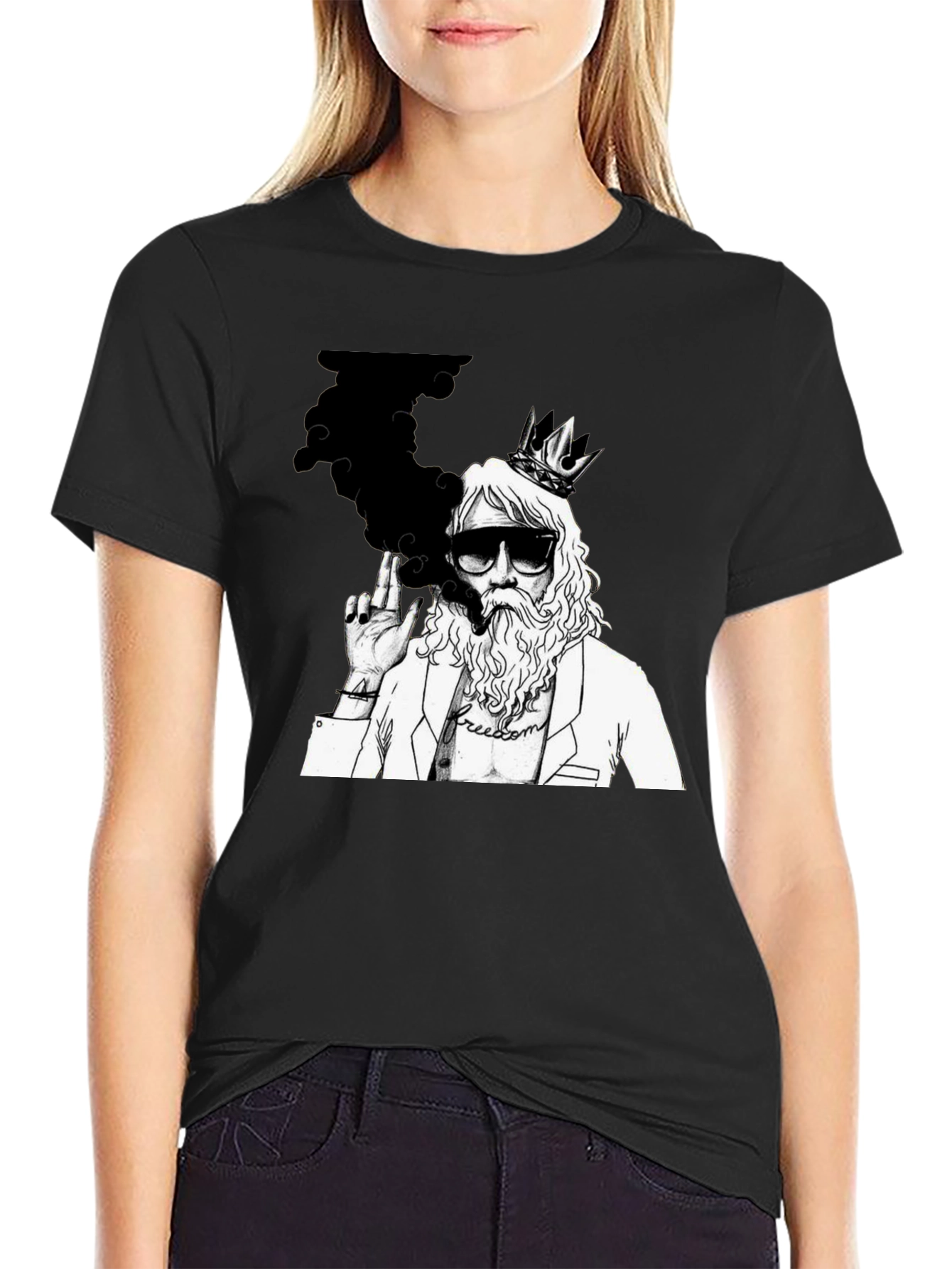 King Smoker Graphic Tee - Black Cotton Blend