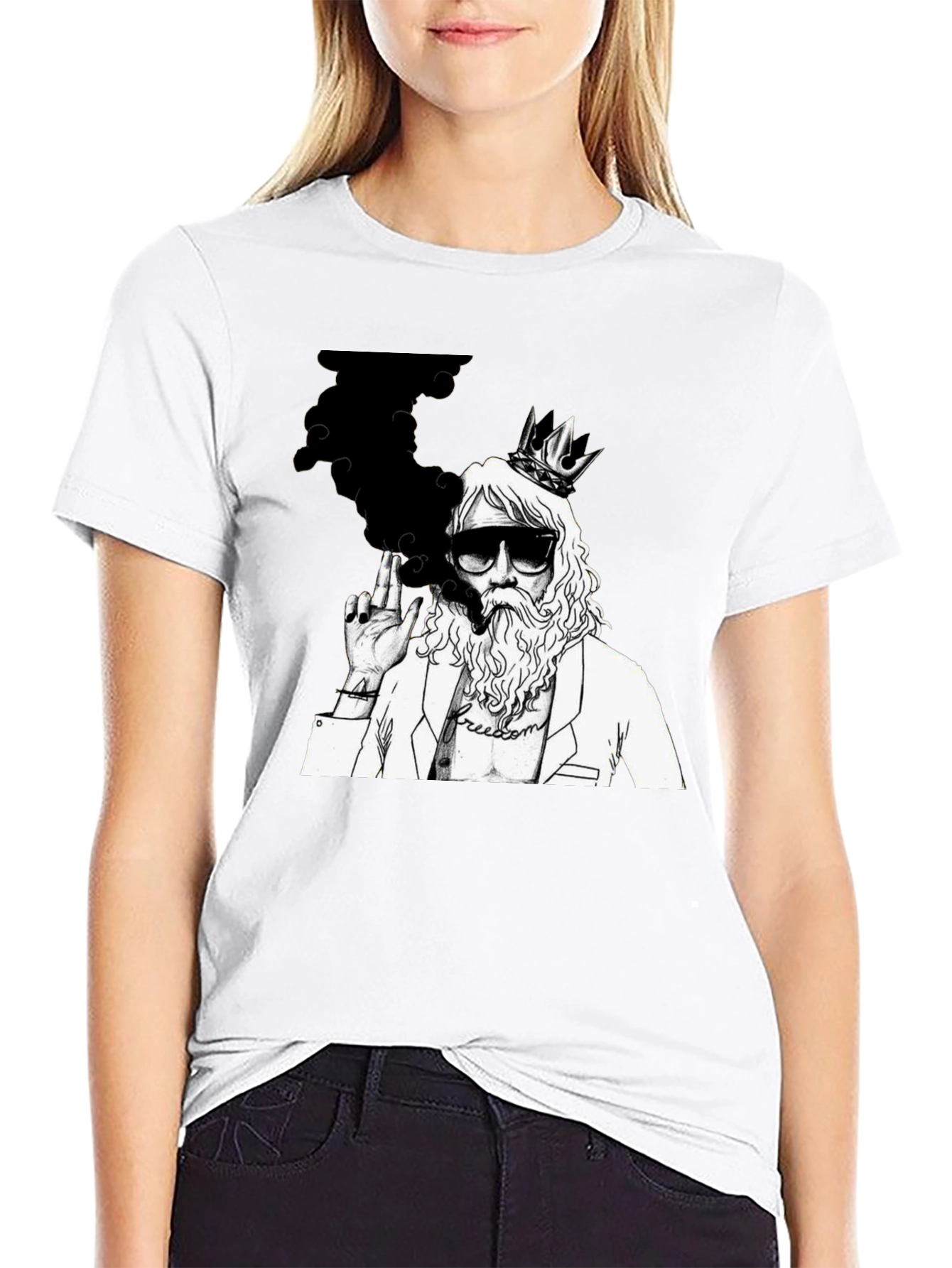 King Smoker Graphic Tee - Black Cotton Blend