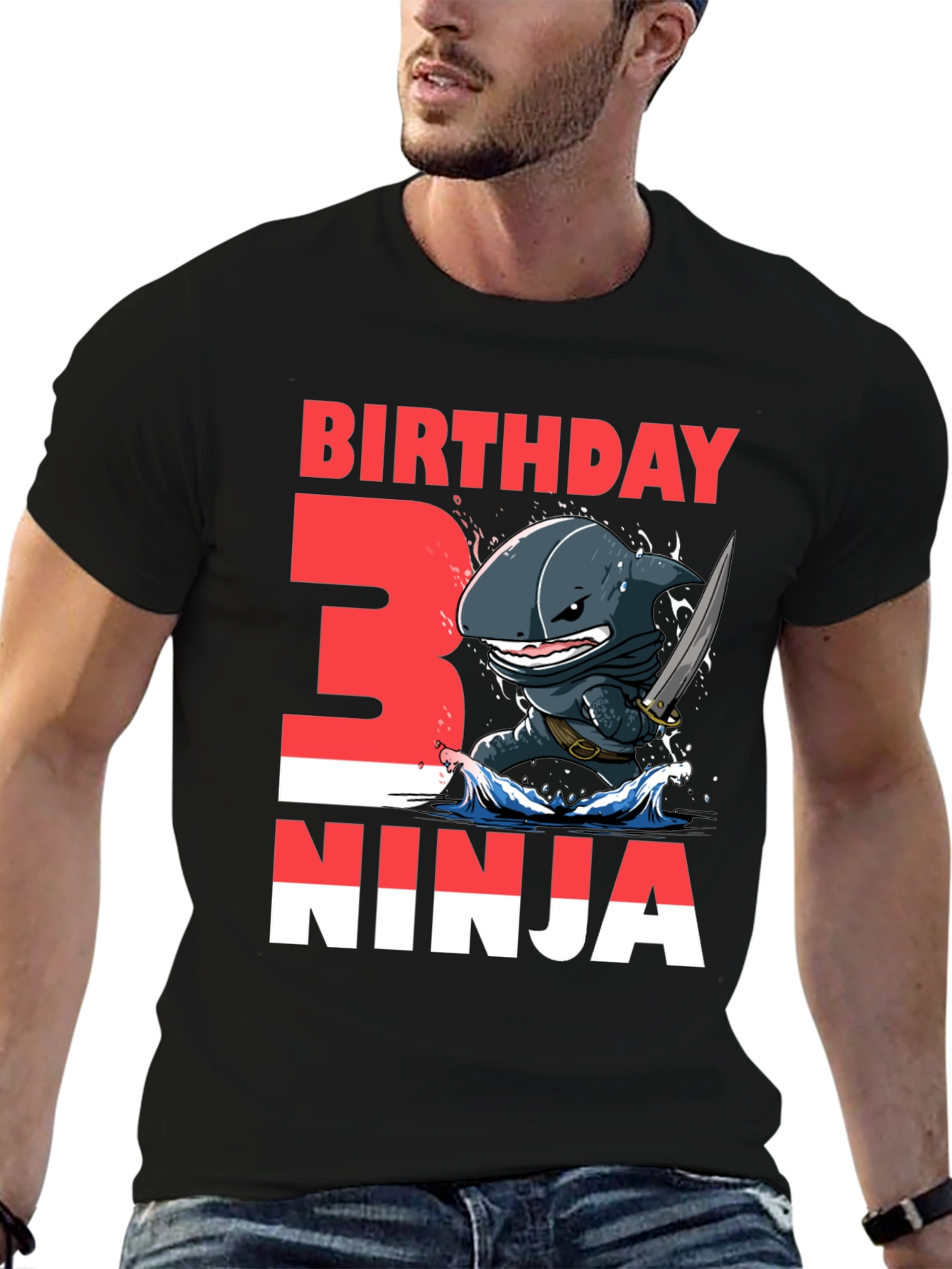 Birthday Ninja Shark Graphic Tee
