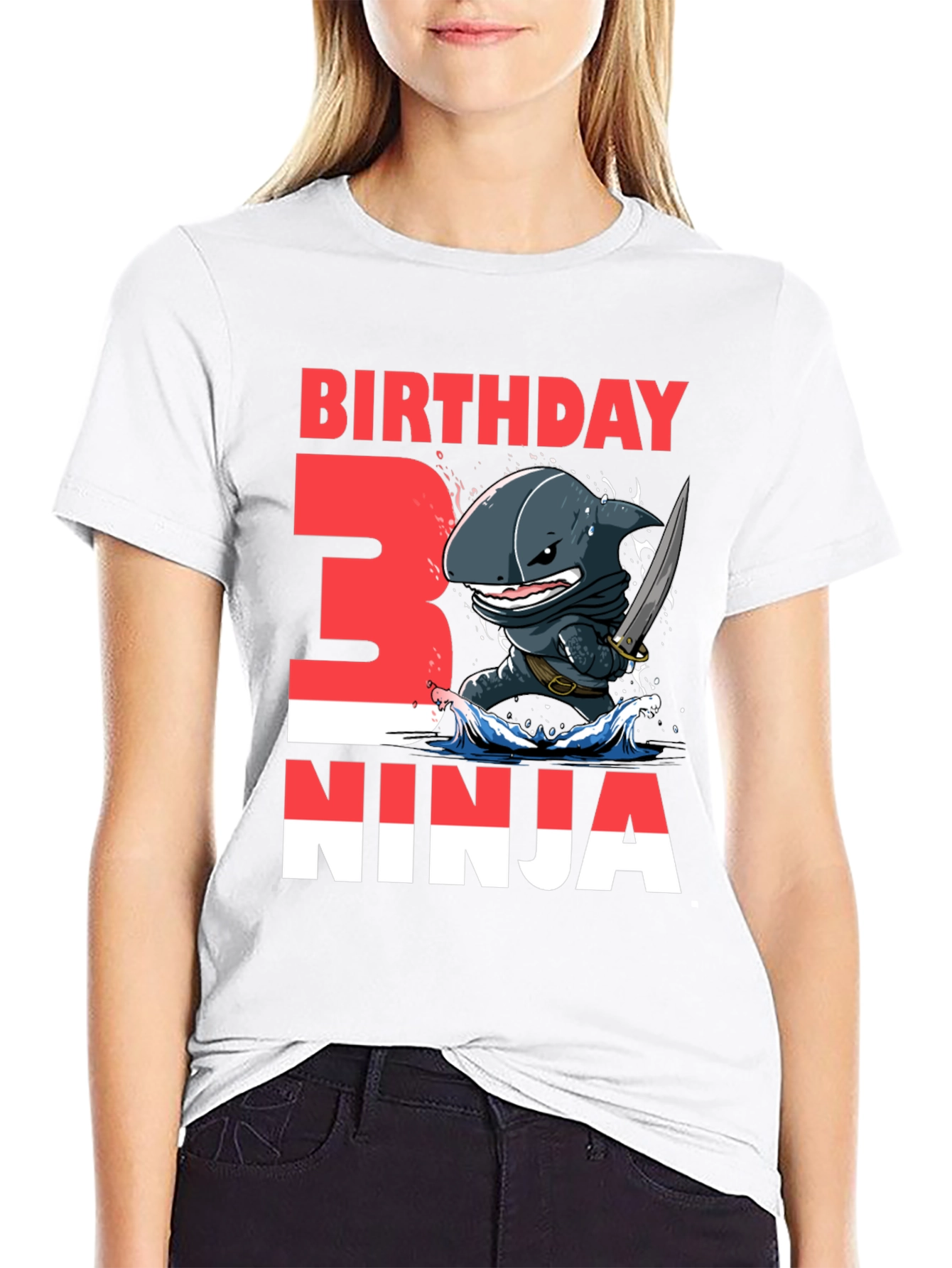 Birthday Ninja Shark Graphic Tee