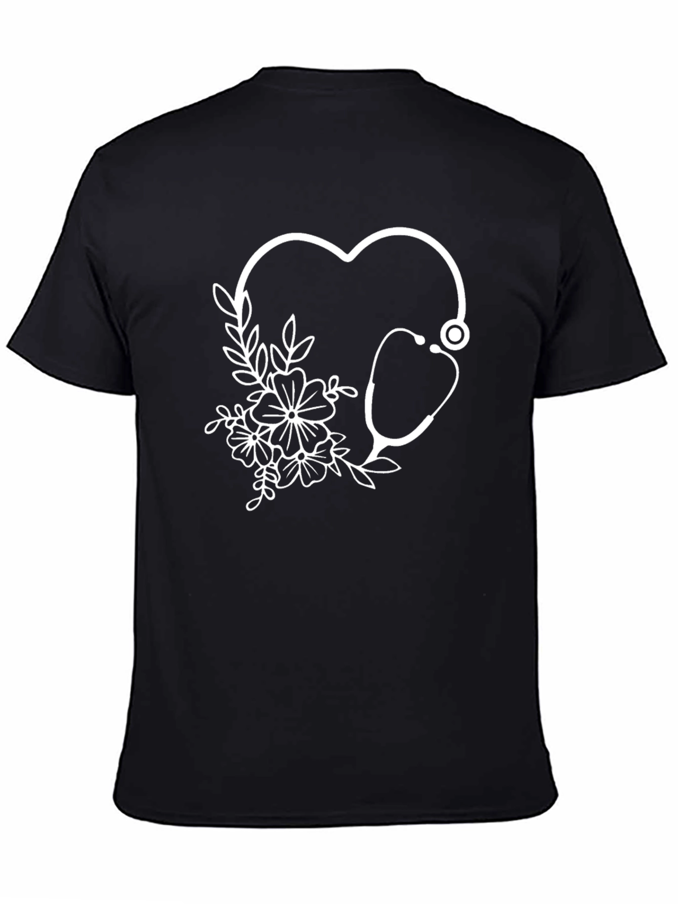 Floral Stethoscope Heart Graphic Tee - Unisex
