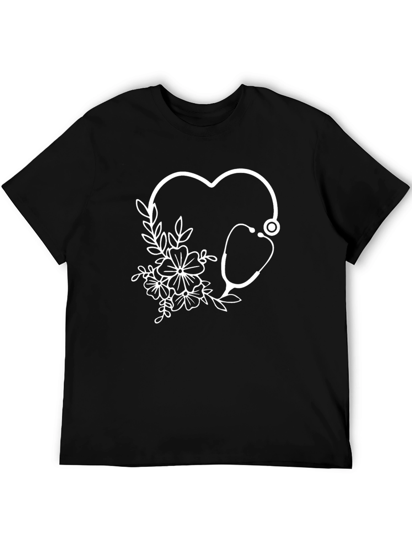 Floral Stethoscope Heart Graphic Tee - Unisex