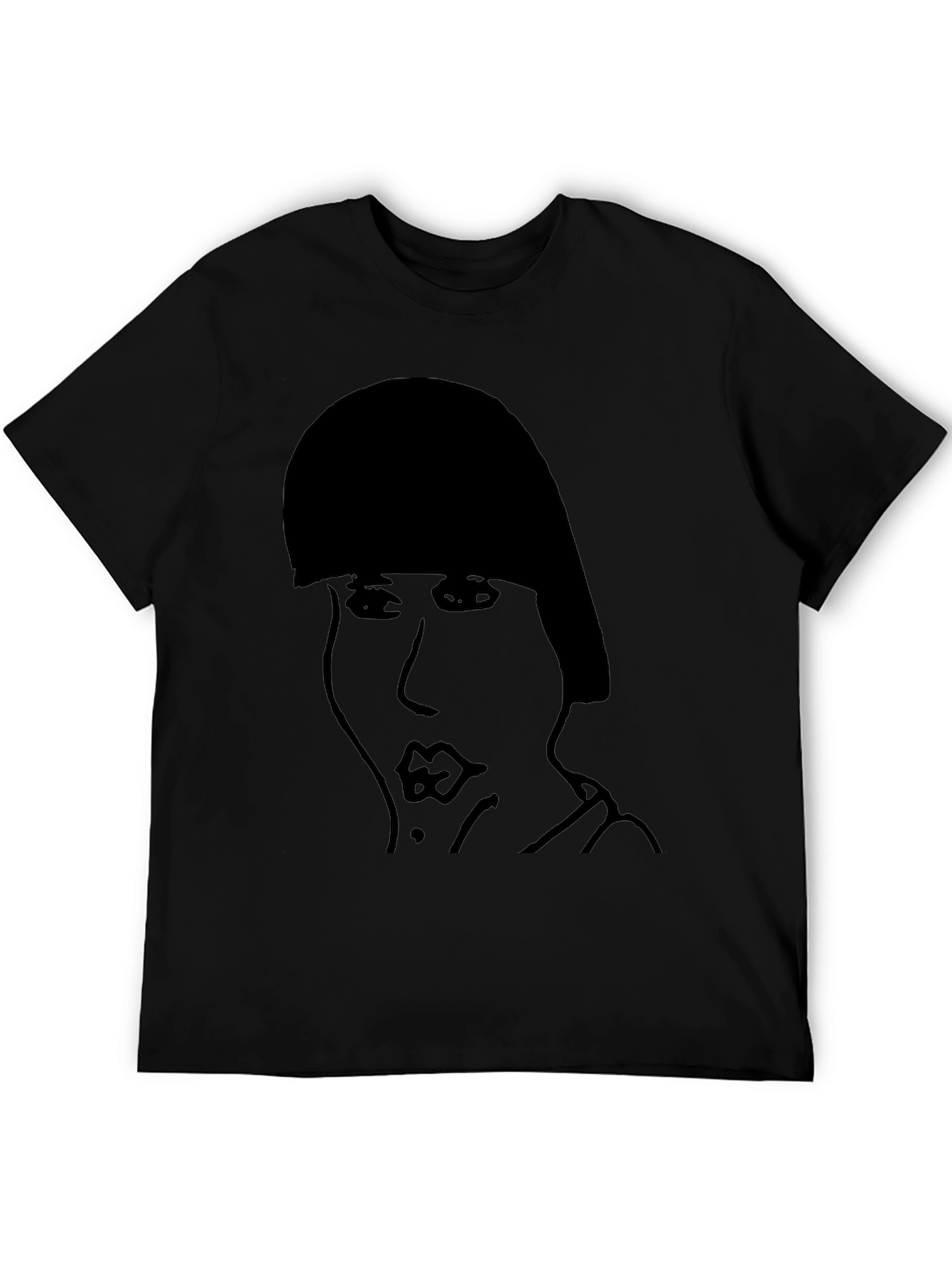 Abstract Face Graphic Black T-Shirt