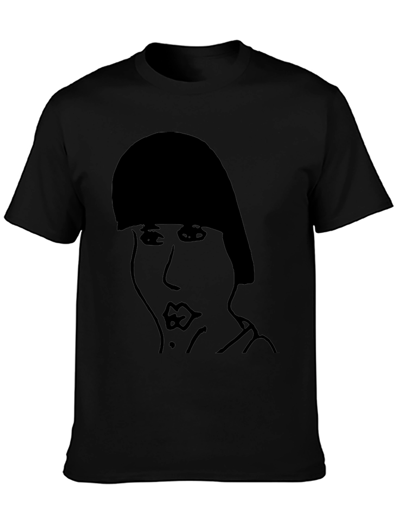 Abstract Face Graphic Black T-Shirt