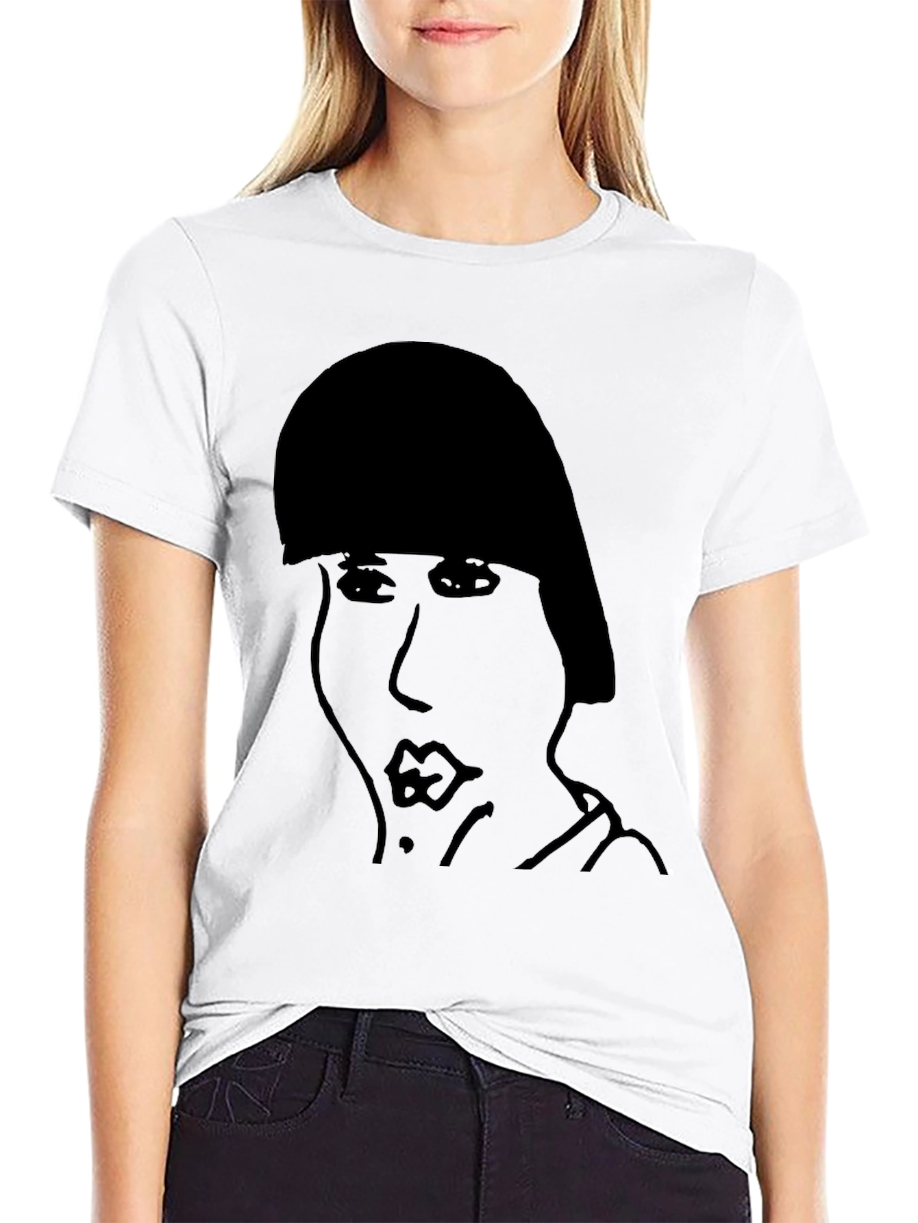 Abstract Face Graphic Black T-Shirt