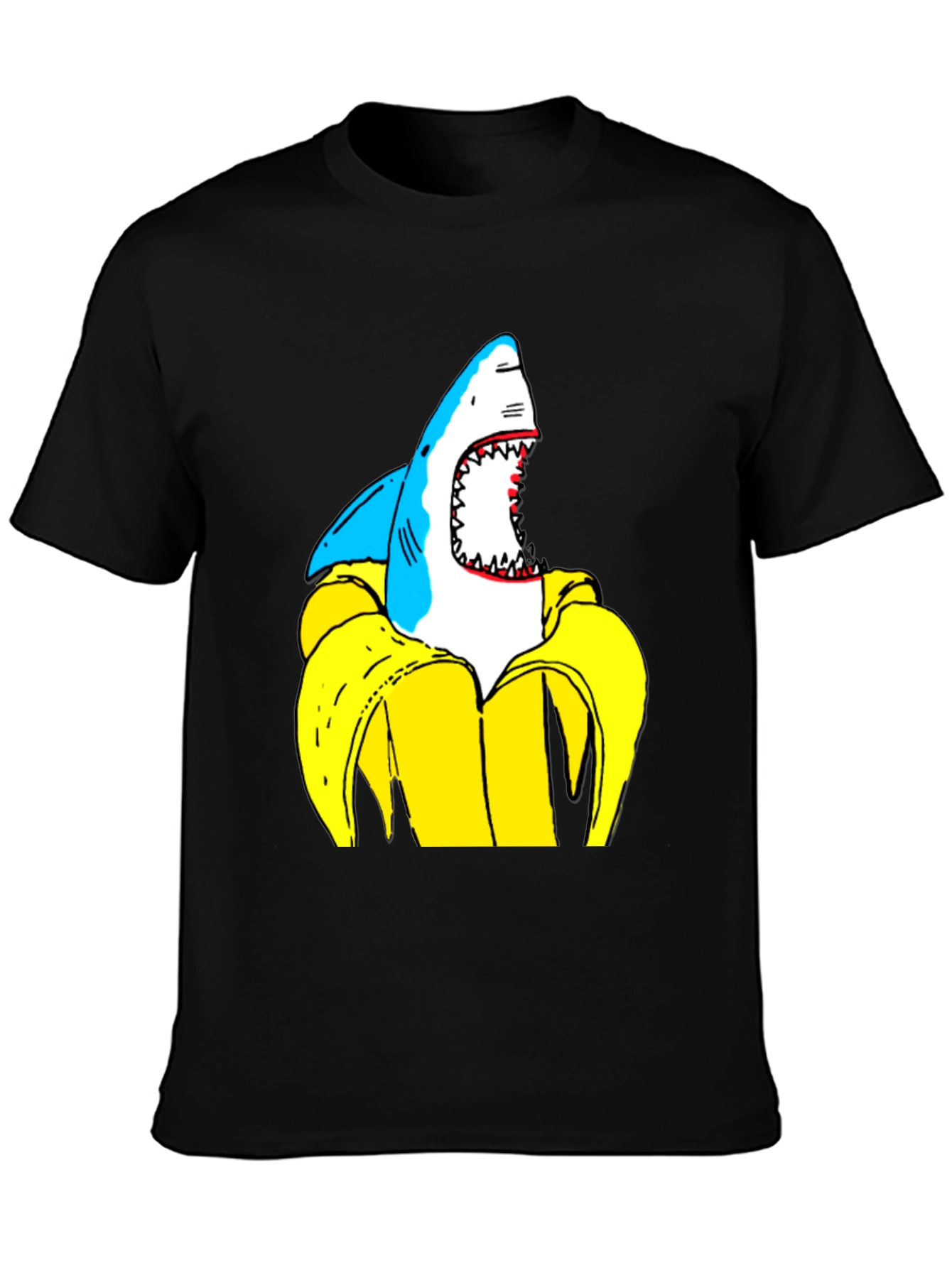 Shark Banana Funny Graphic T-Shirt