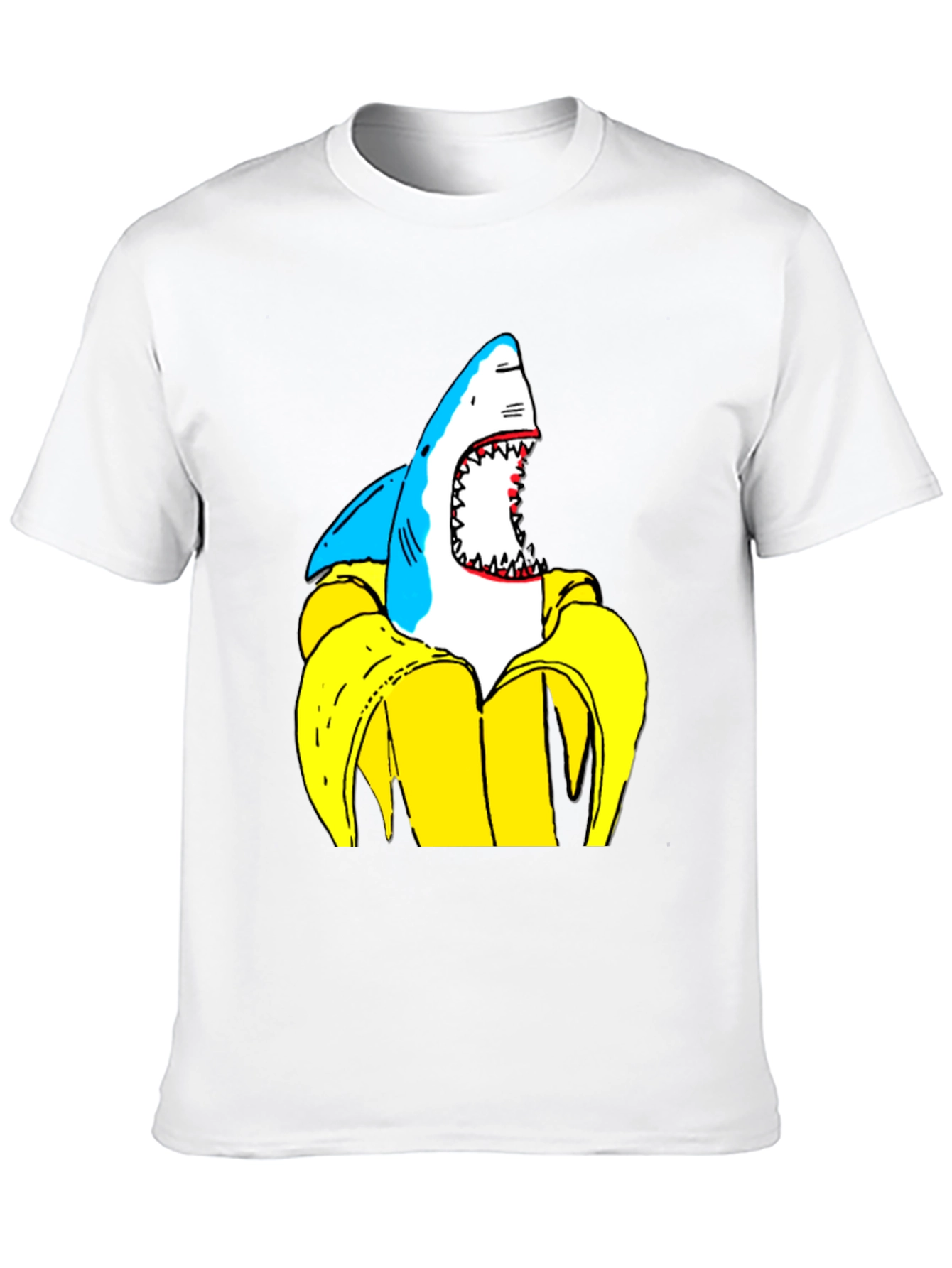 Shark Banana Funny Graphic T-Shirt