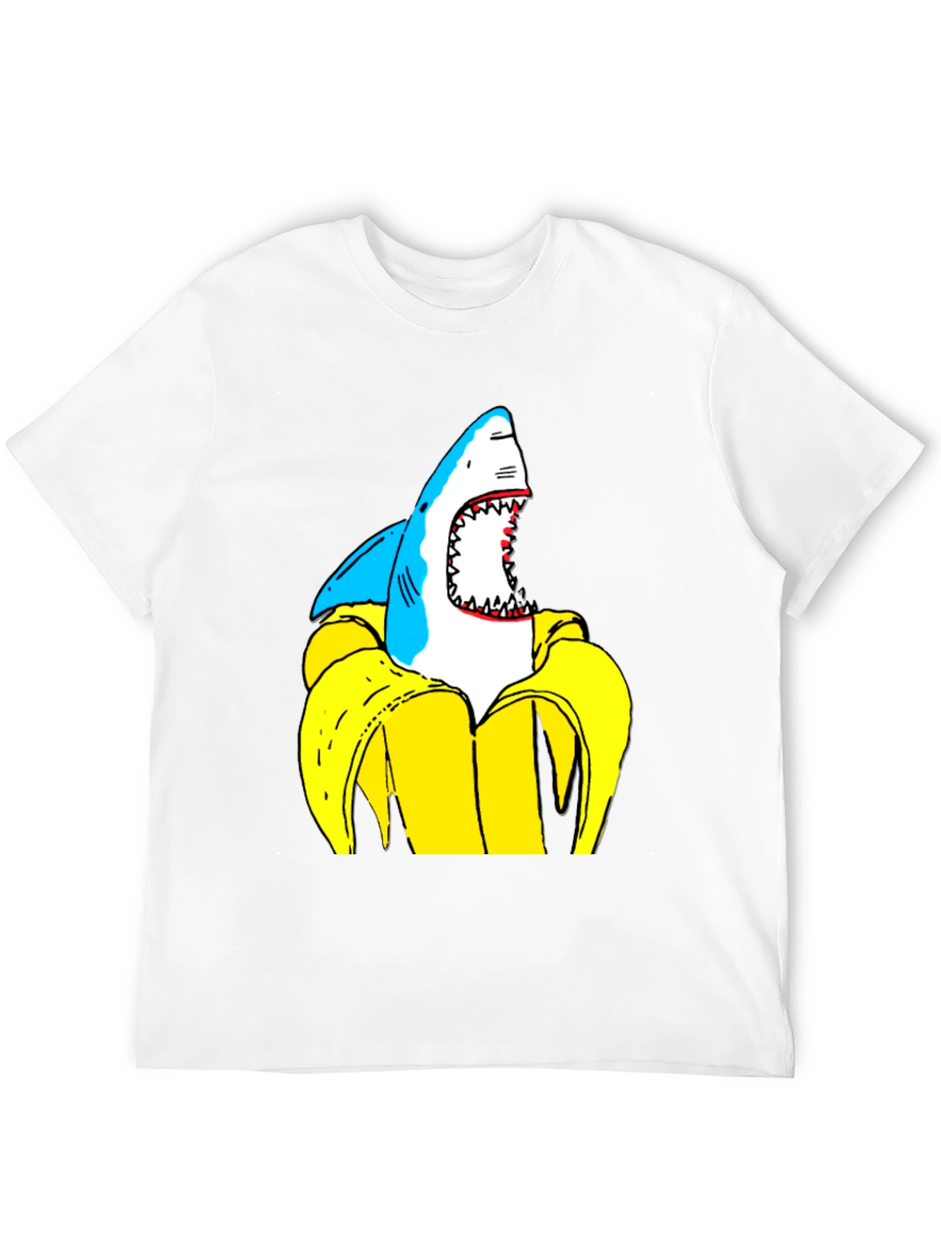 Shark Banana Funny Graphic T-Shirt
