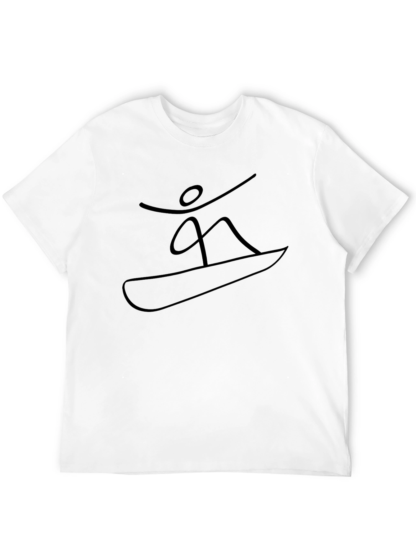 Minimalist Snowboarder Graphic Black T-Shirt