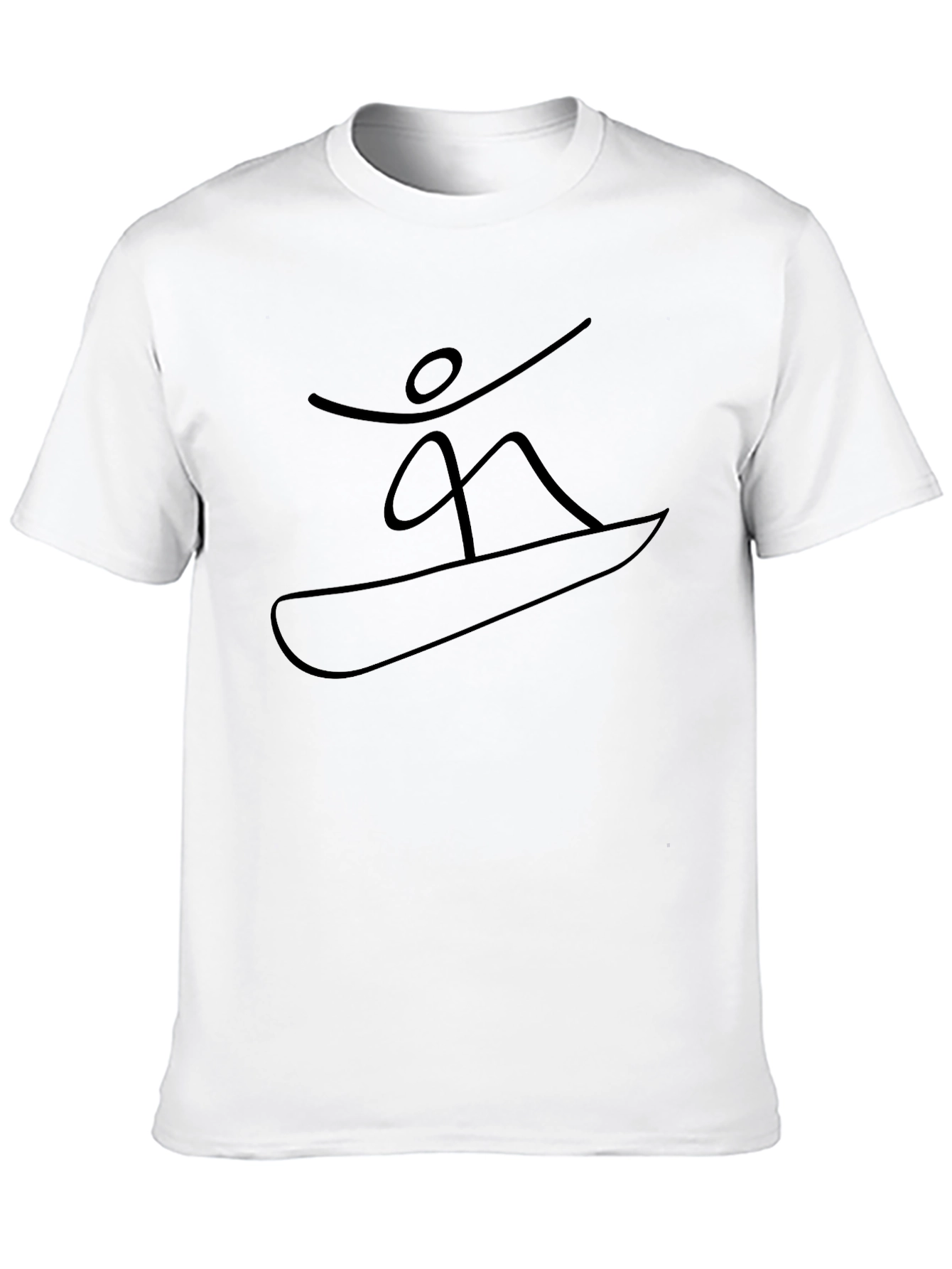 Minimalist Snowboarder Graphic Black T-Shirt