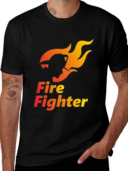 Firefighter Graphic Tee - Black Cotton Comfort