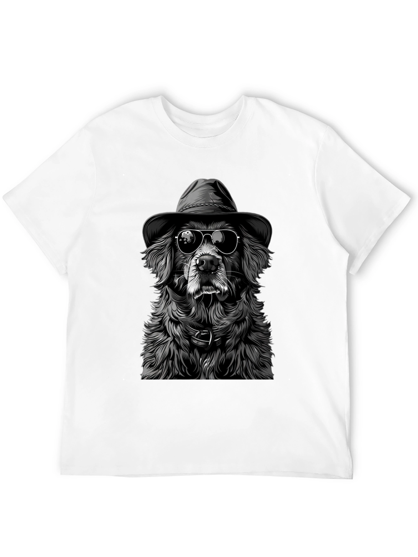 Cool Dog T-Shirt: Dog Wearing Hat and Shades