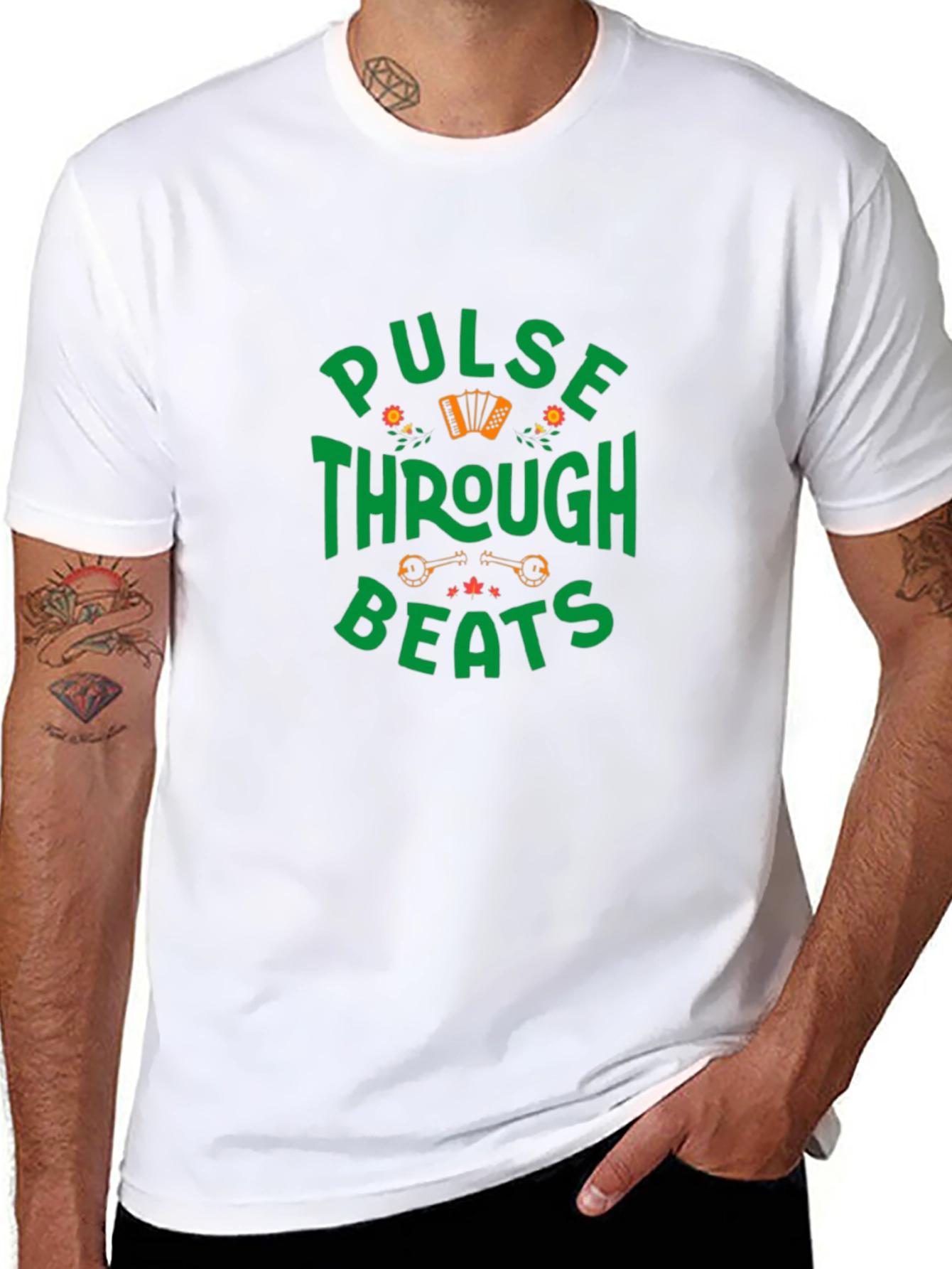 Pulse Through Beats Graphic T-Shirt - Black