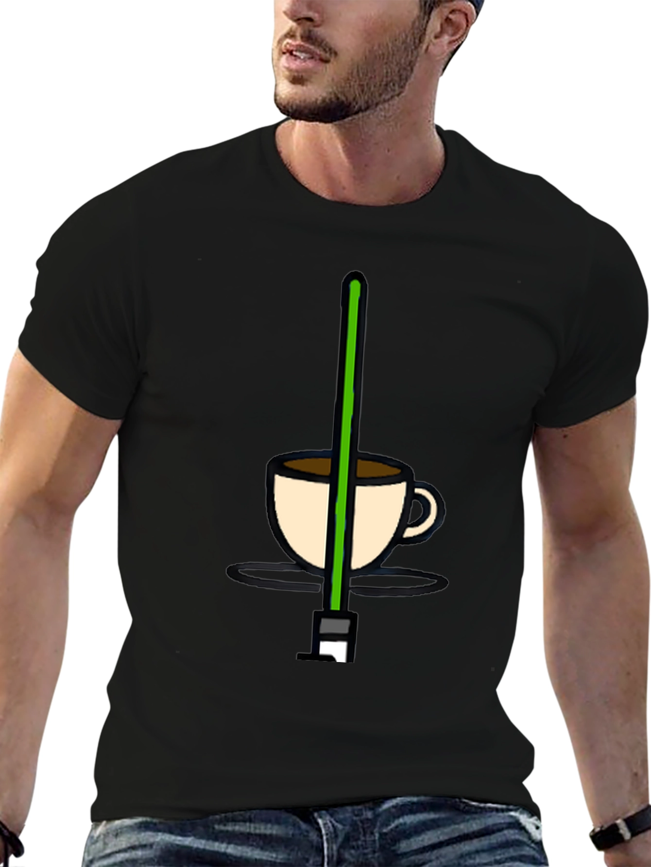 Coffee Saber T-Shirt - Geeky Novelty Tee
