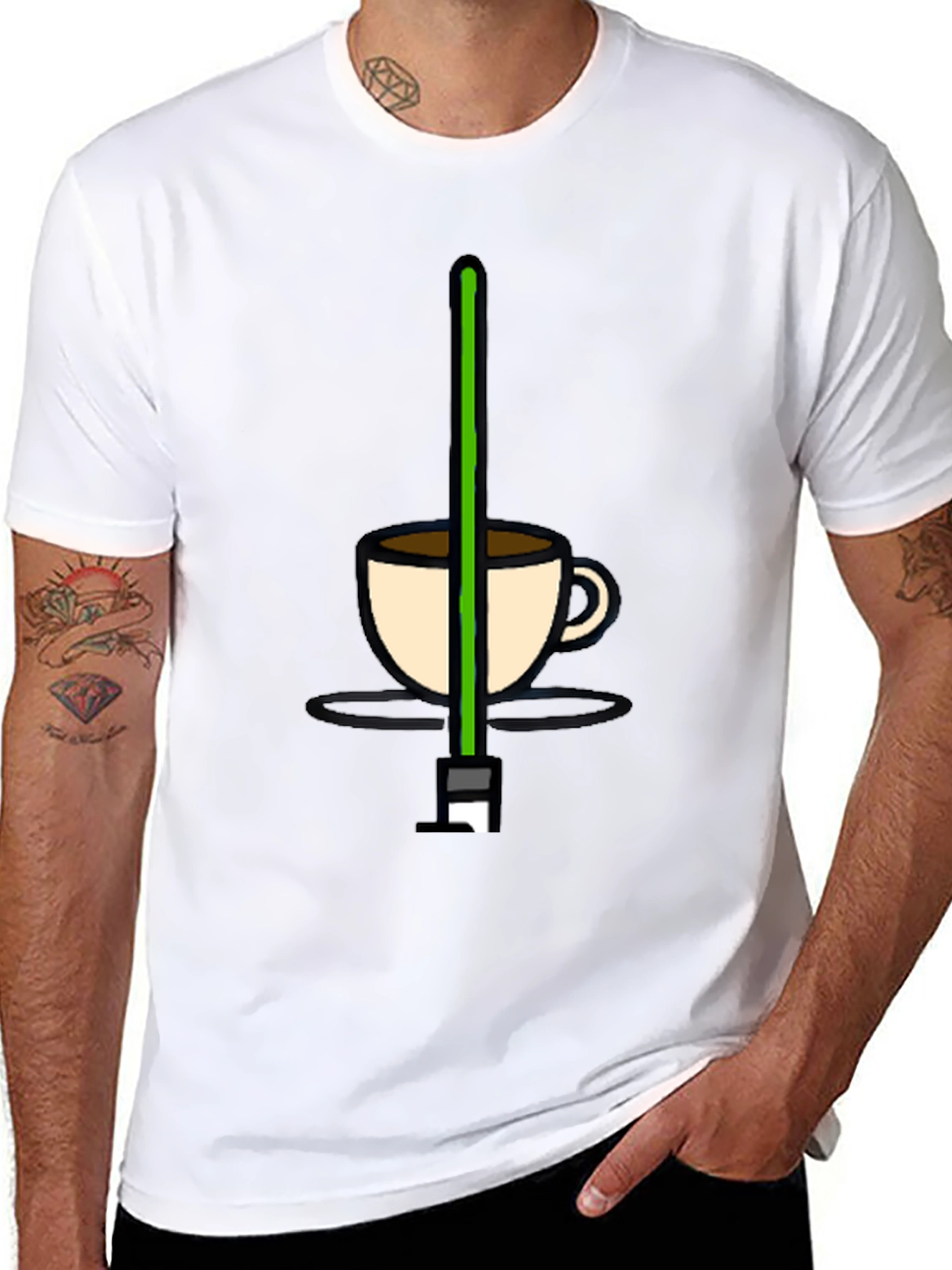 Coffee Saber T-Shirt - Geeky Novelty Tee