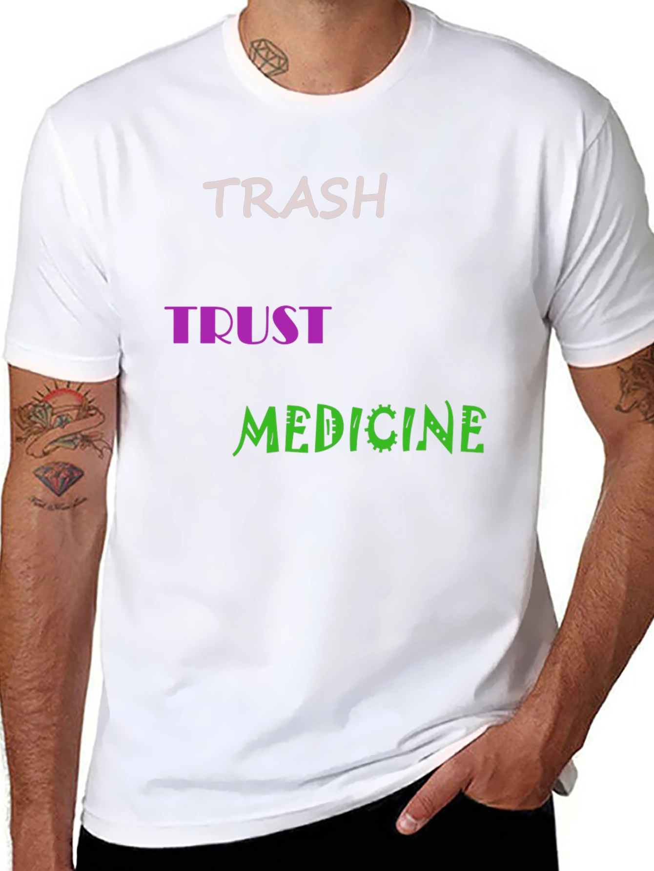 Trash Trust Medicine Mens Black Graphic Tee