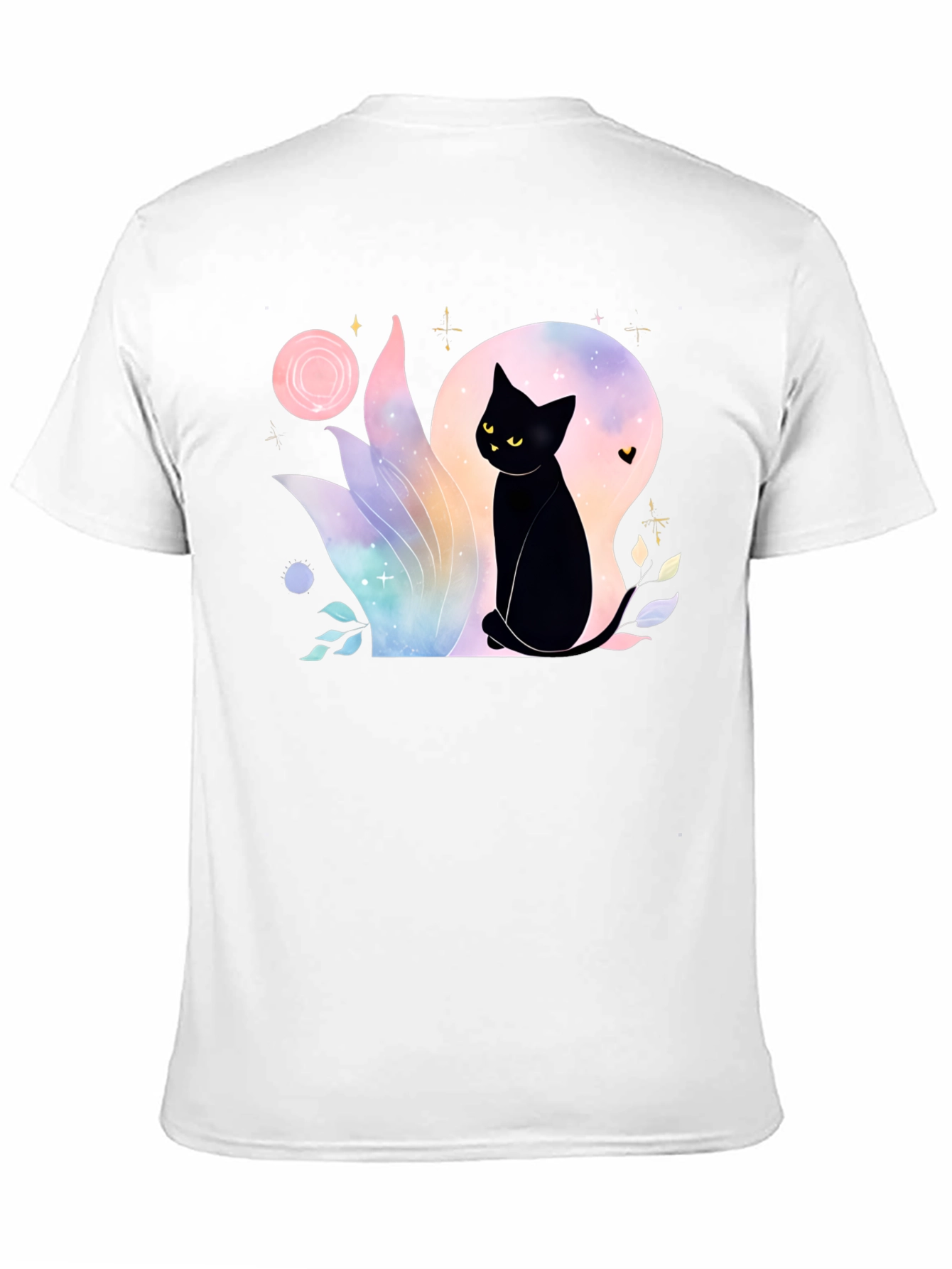 Mystical Black Cat Graphic T-Shirt