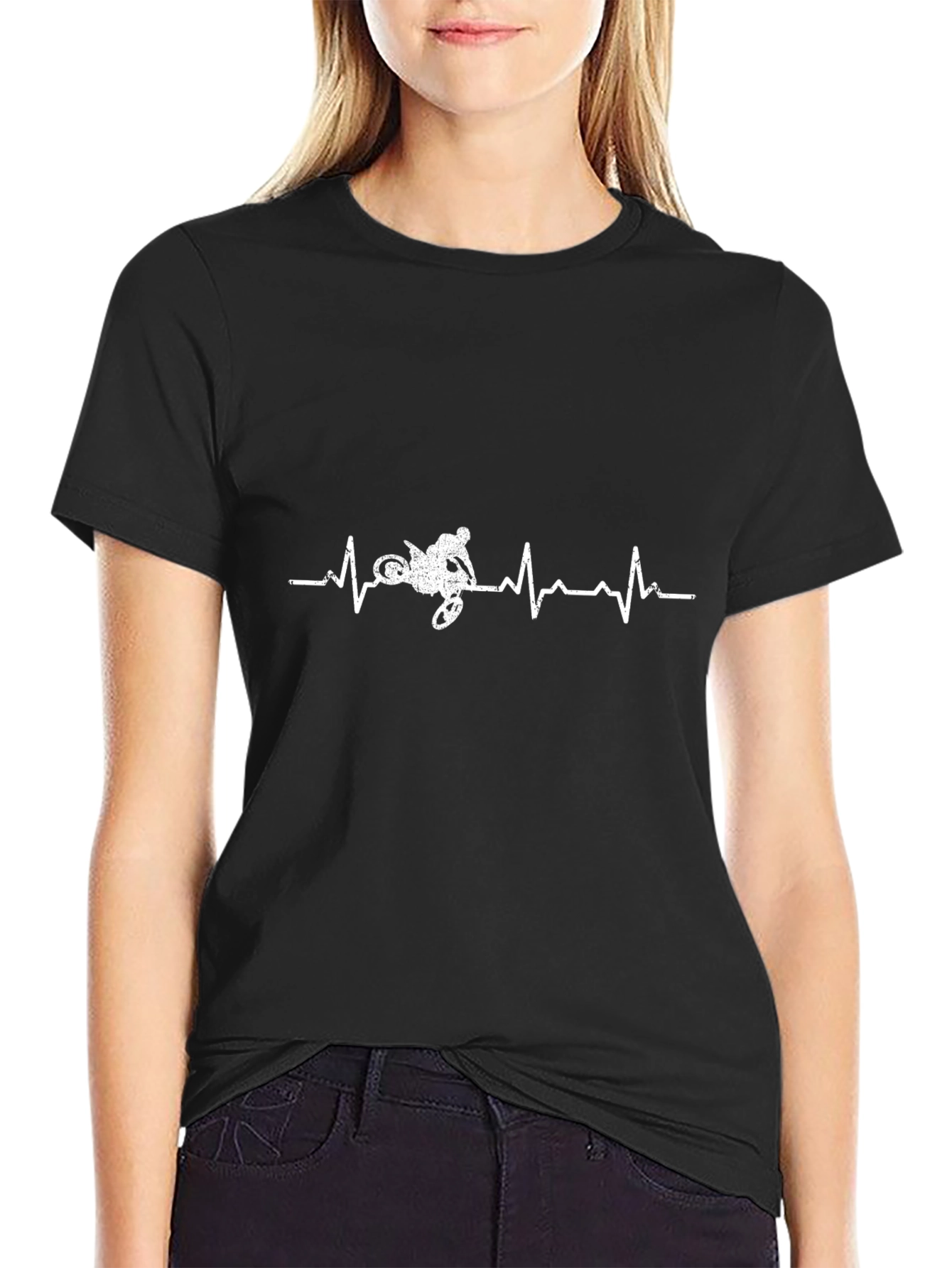 Motorcycle Heartbeat Graphic T-Shirt