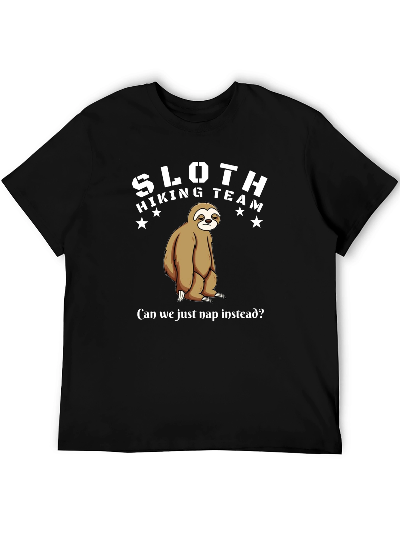 Sloth Hiking Team Funny Graphic Tee