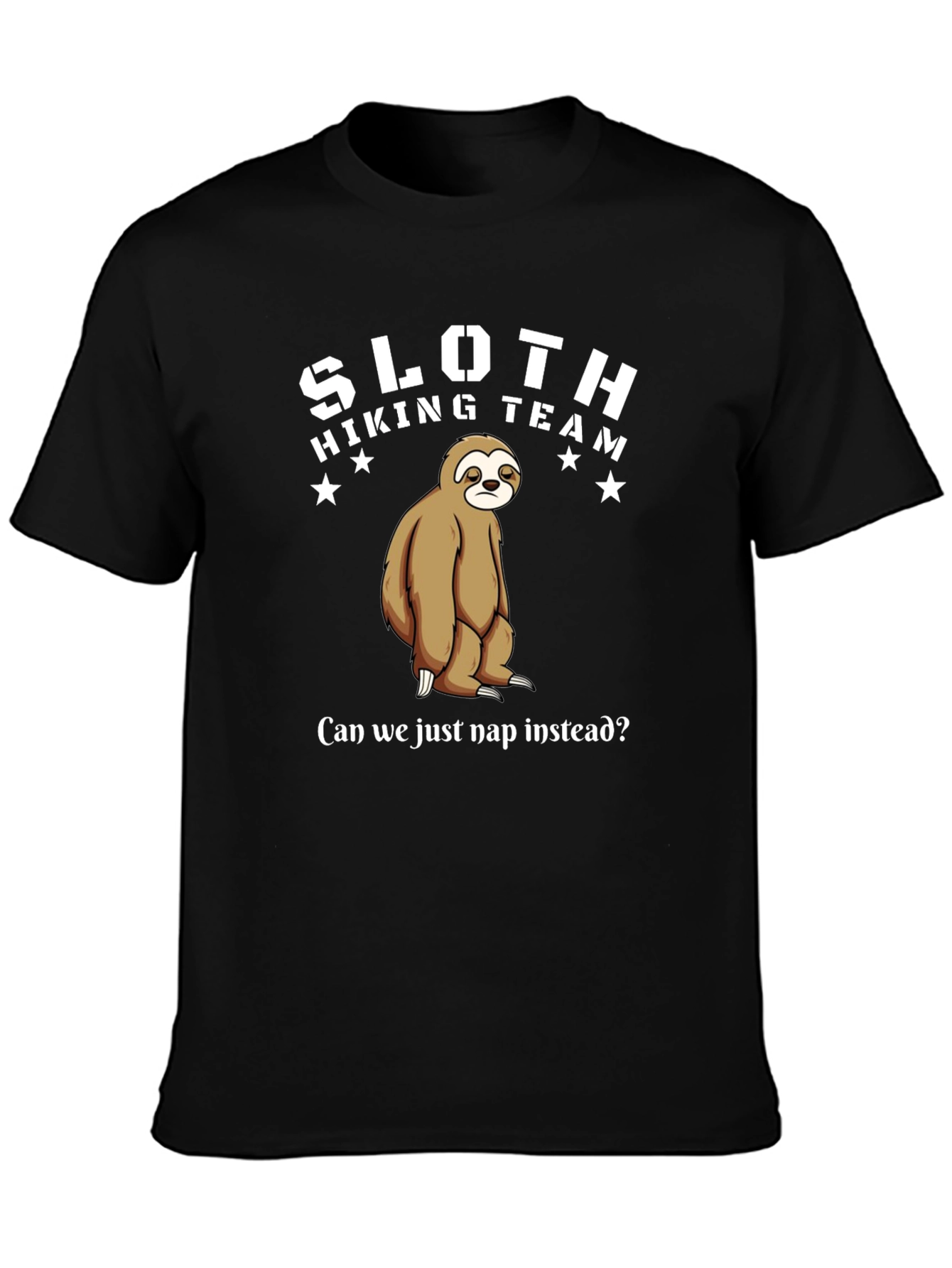 Sloth Hiking Team Funny Graphic Tee