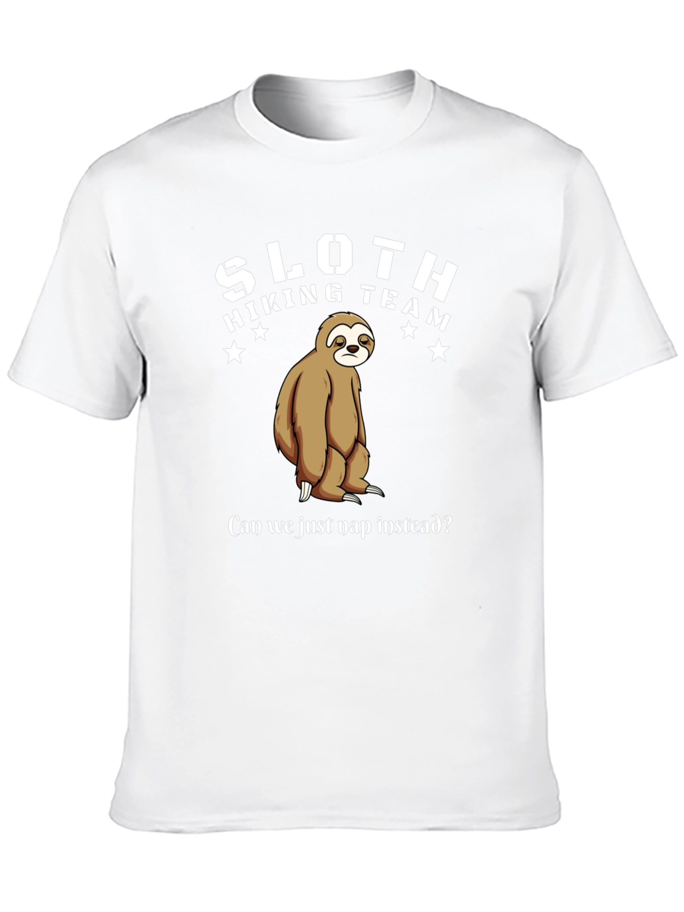 Sloth Hiking Team Funny Graphic Tee
