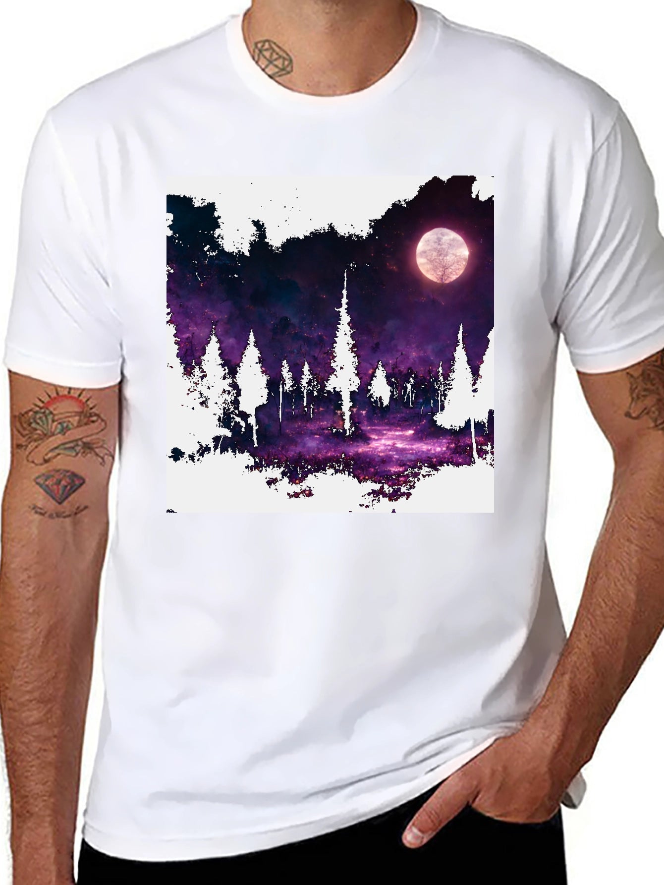 Night Forest Moon T-Shirt - Unique Graphic Tee