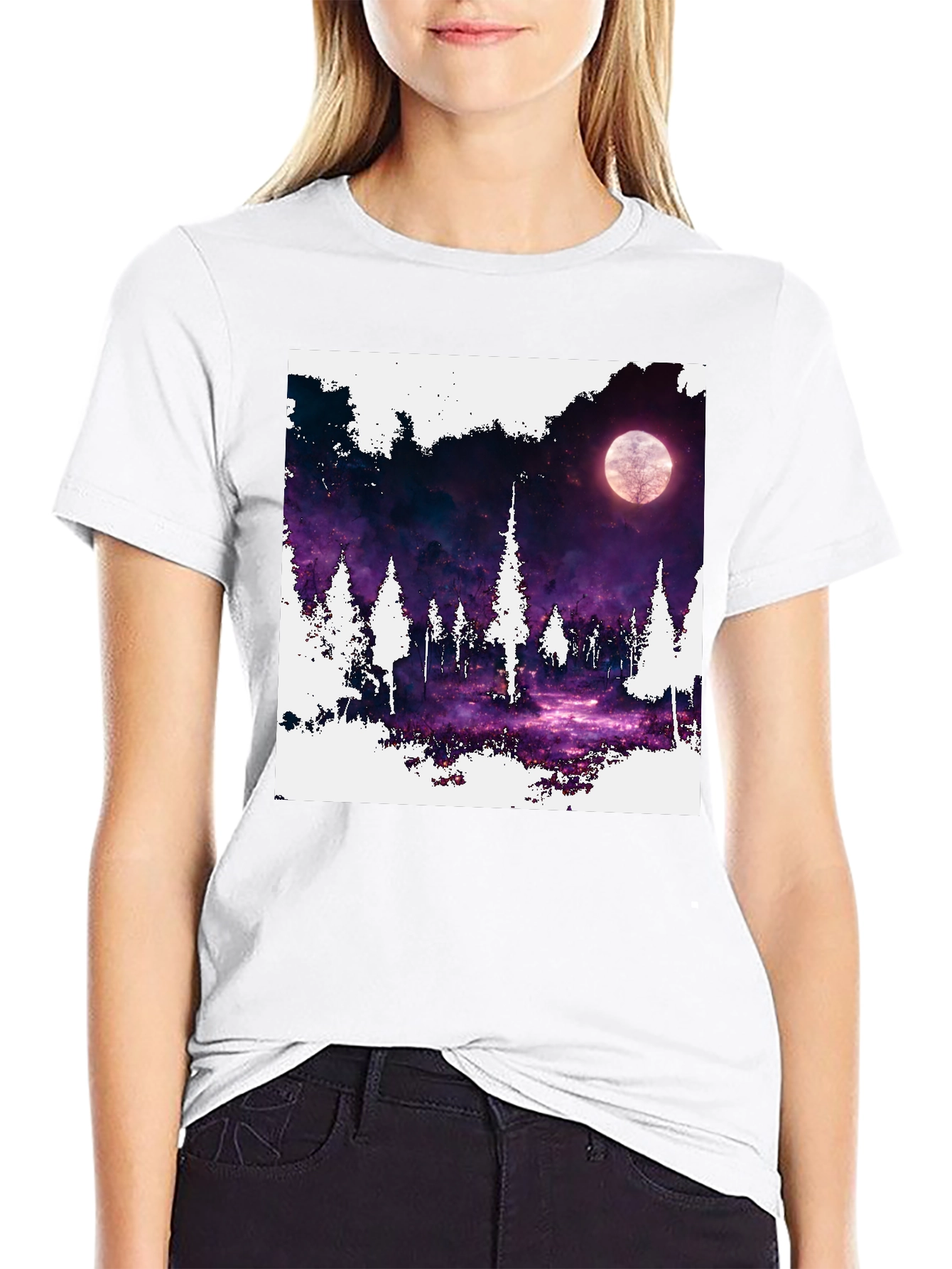 Night Forest Moon T-Shirt - Unique Graphic Tee