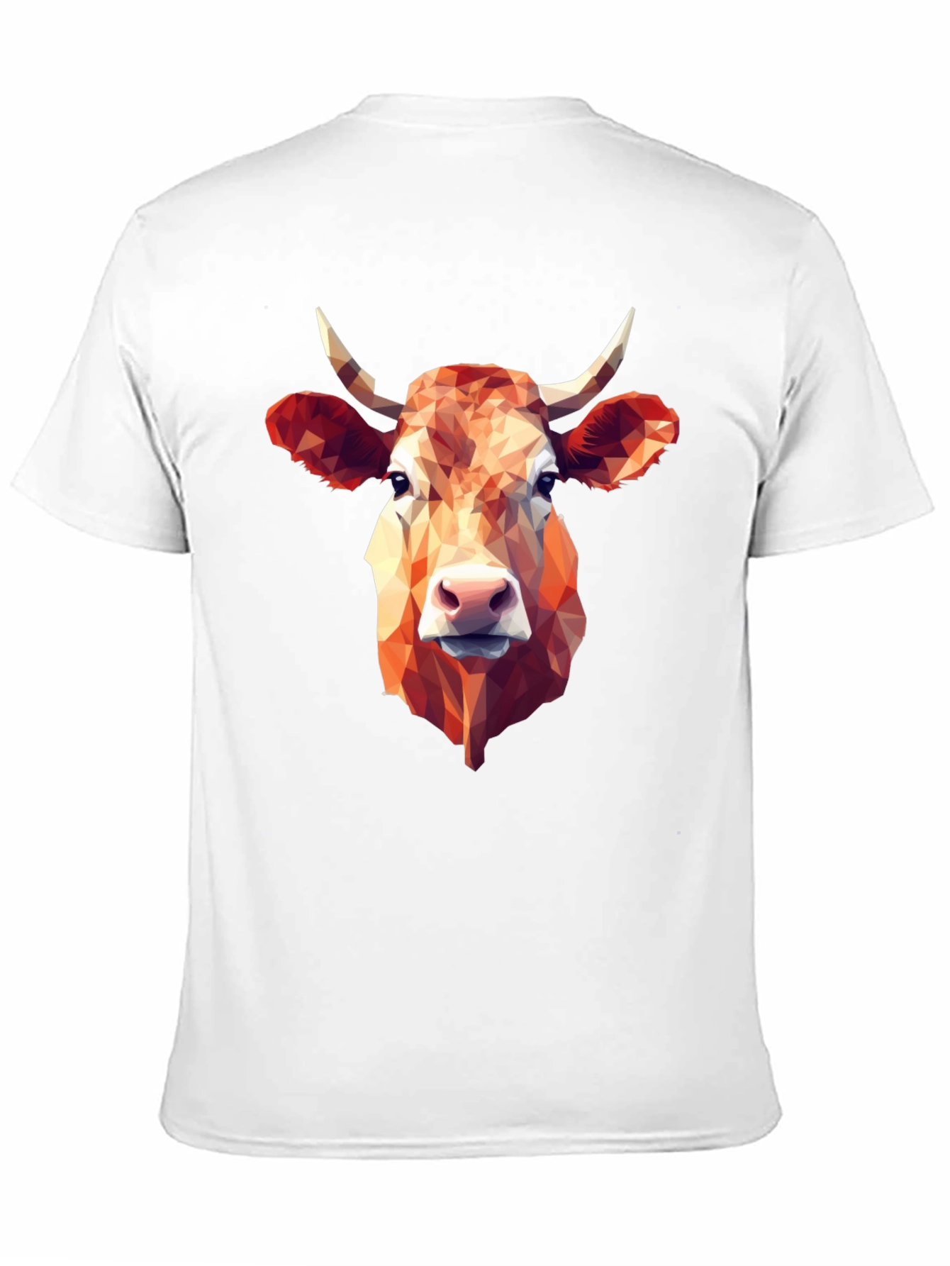 Geometric Cow Graphic Tee - Stylish Black T-Shirt