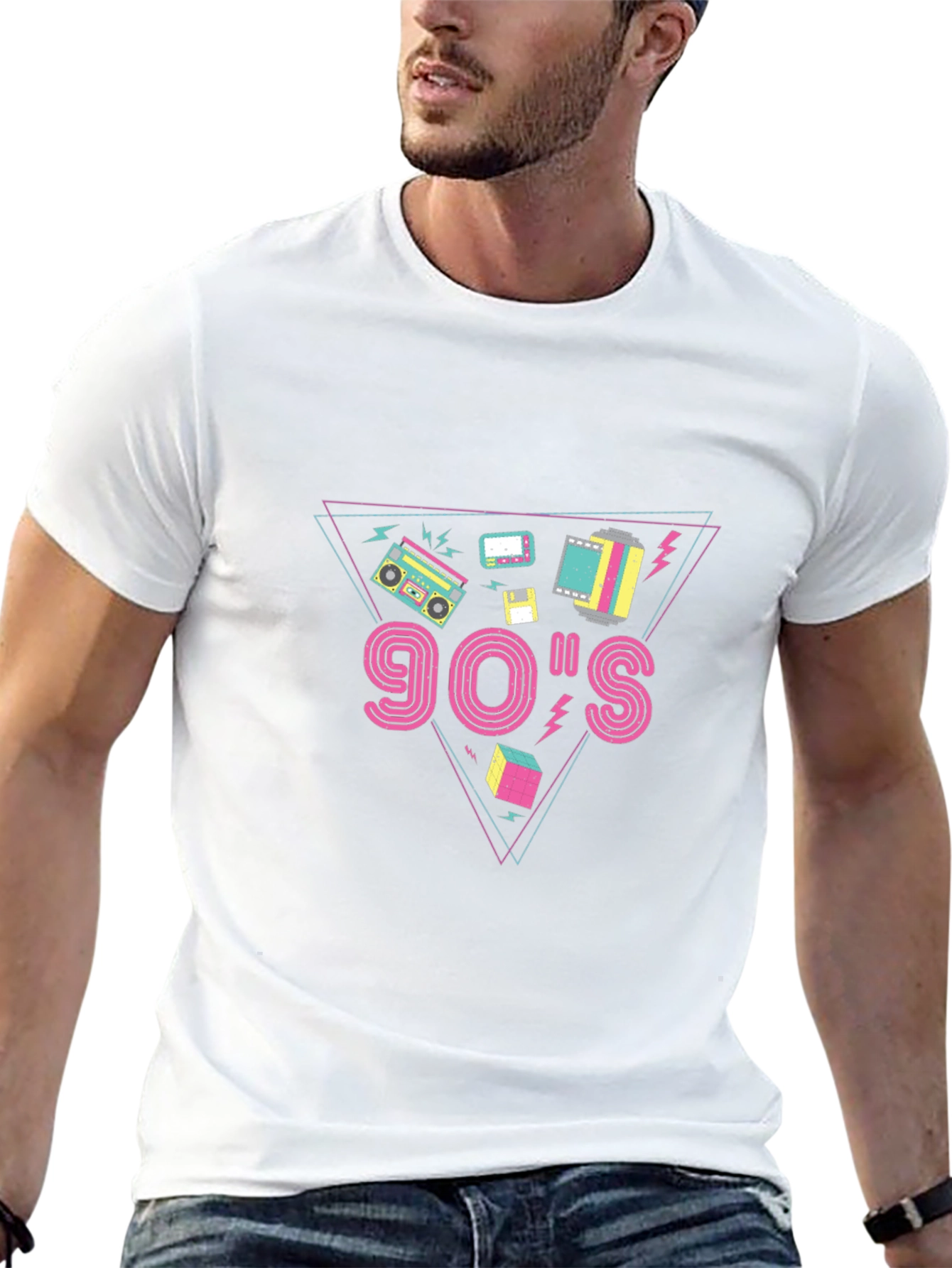 Retro 90s Graphic Tee - Black