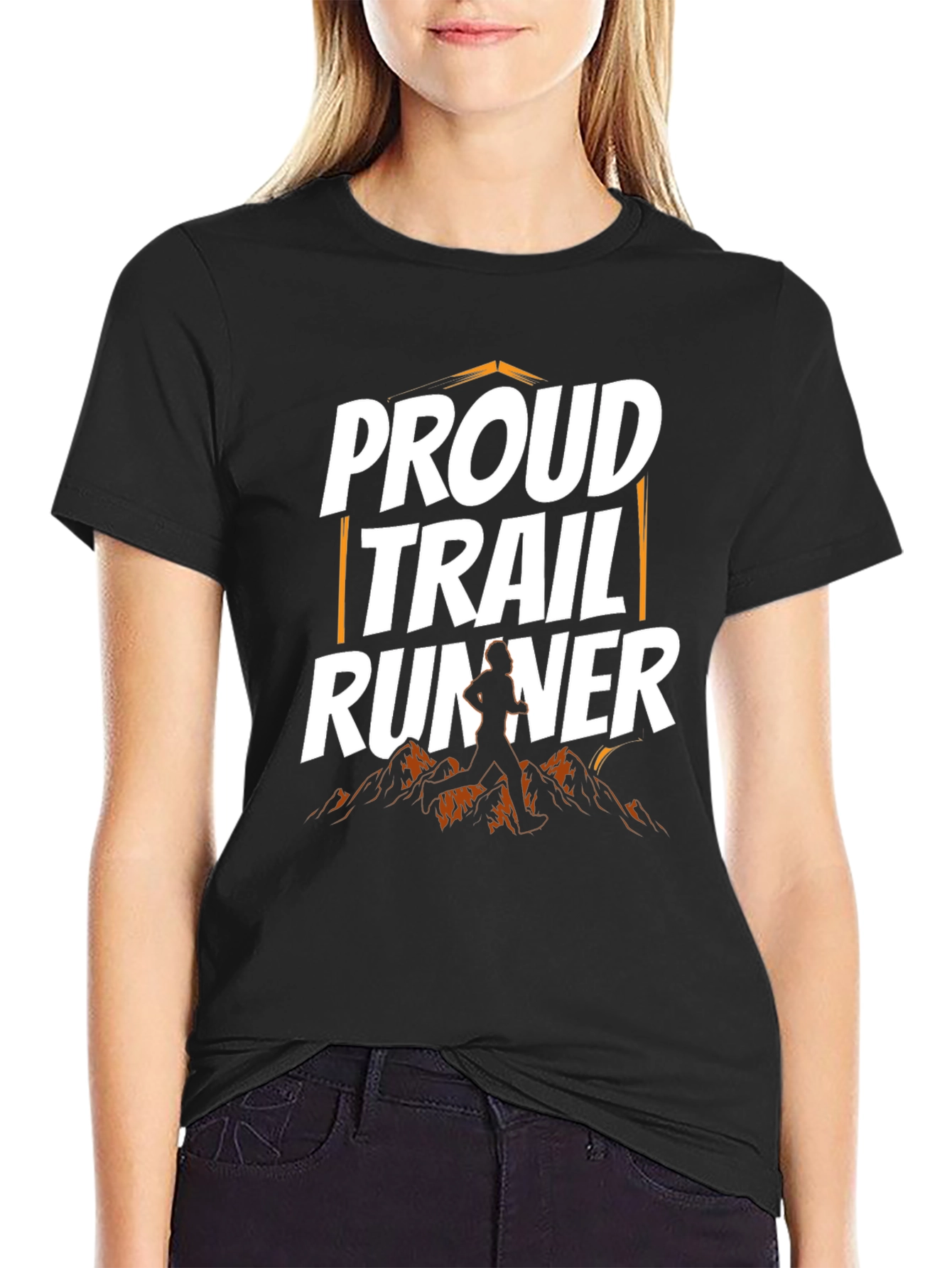 Proud Trail Runner Graphic T-Shirt - Mountain Design
