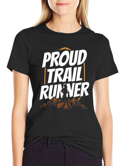 Proud Trail Runner Graphic T-Shirt - Mountain Design