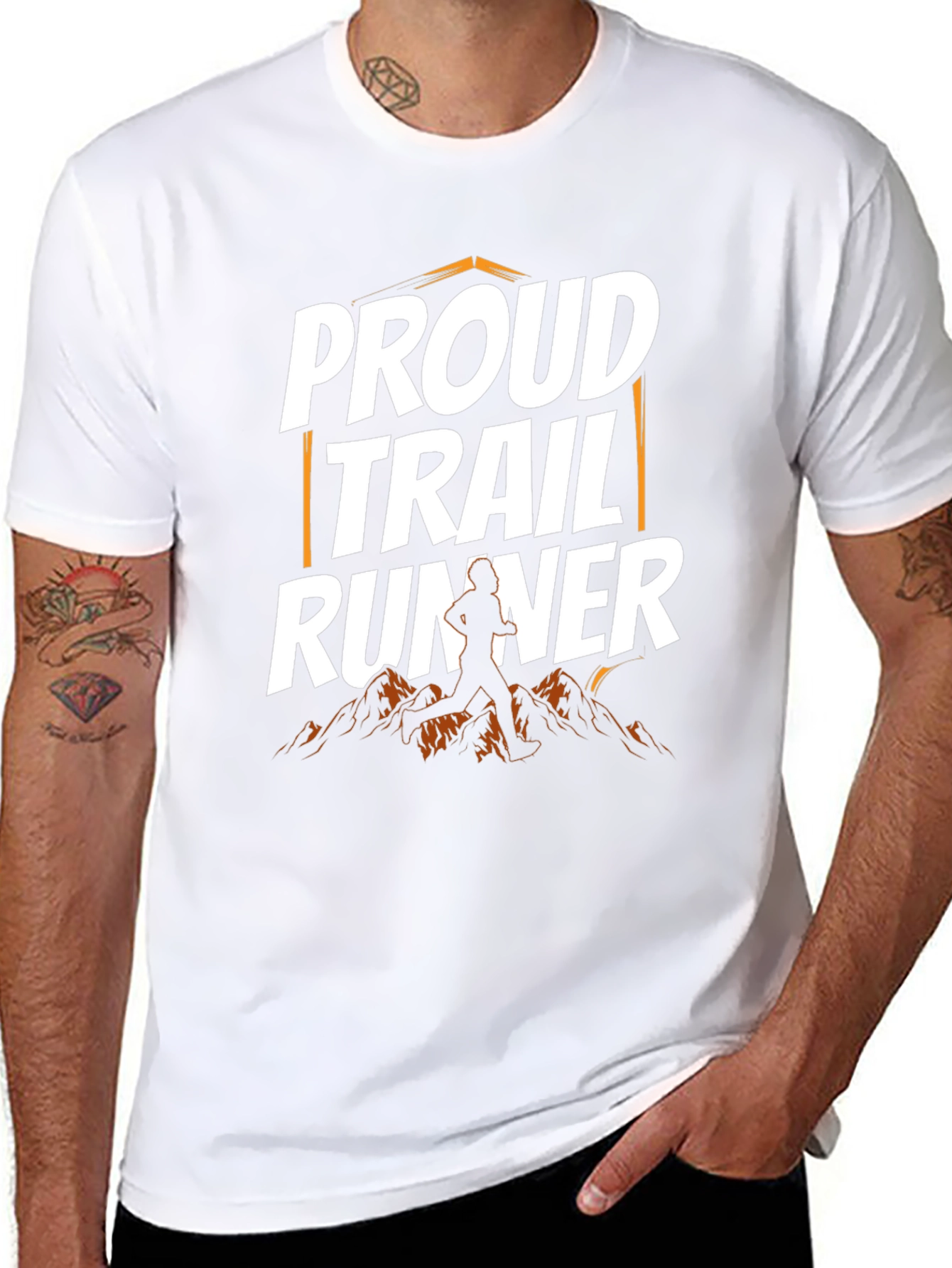 Proud Trail Runner Graphic T-Shirt - Mountain Design