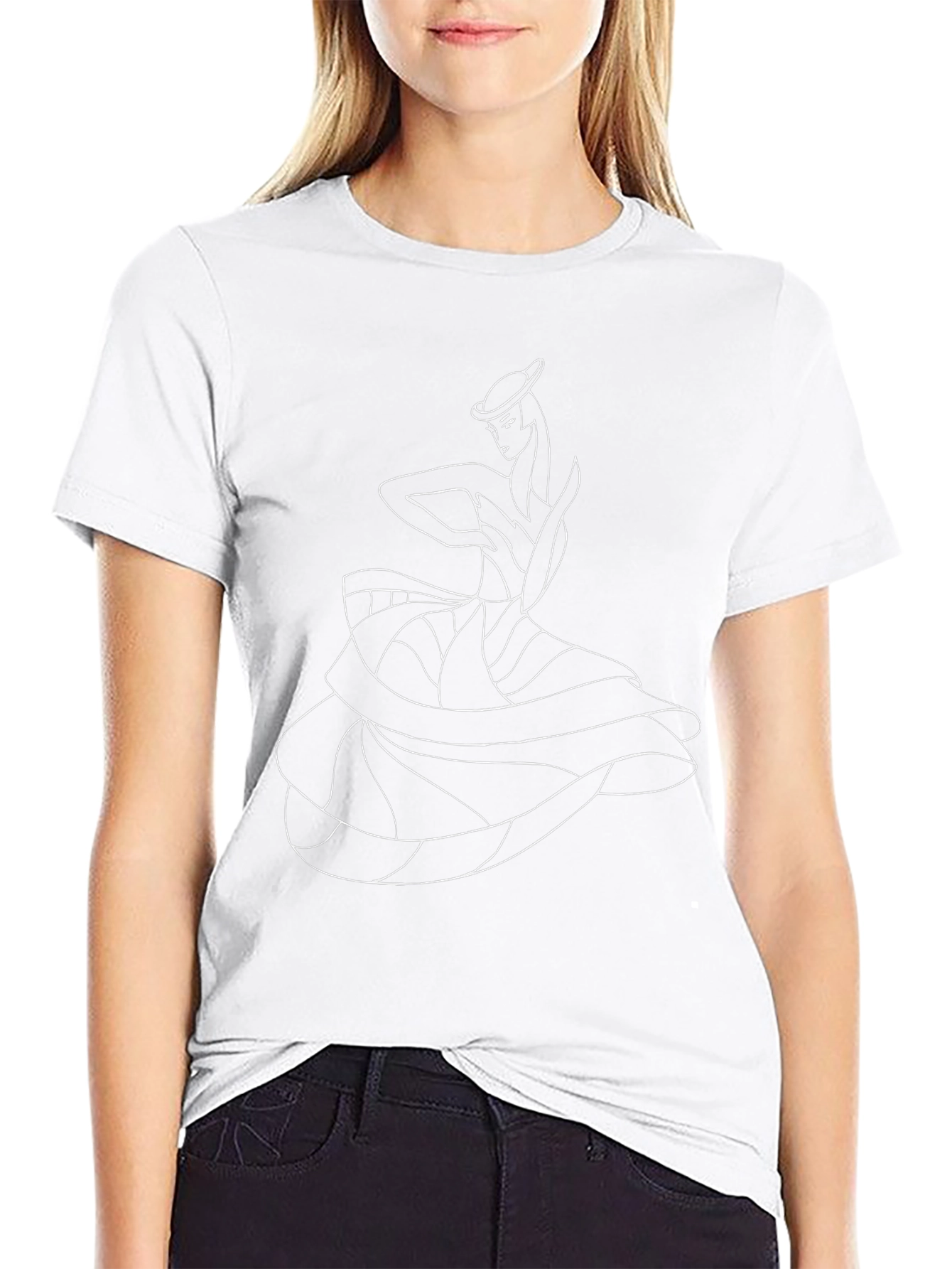 Elegant Dancer Graphic T-Shirt - Black