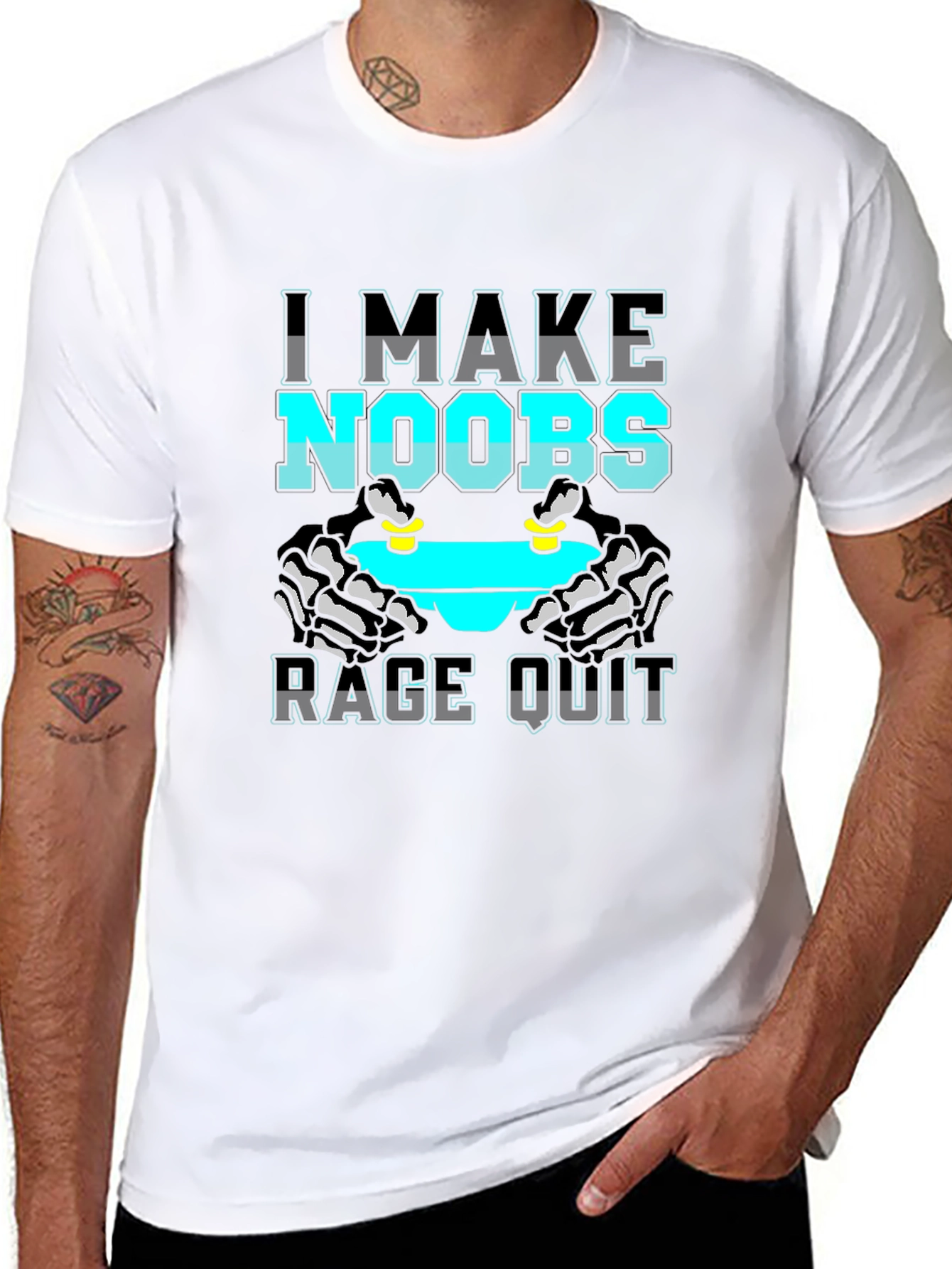 I Make Noobs Rage Quit Black T-Shirt