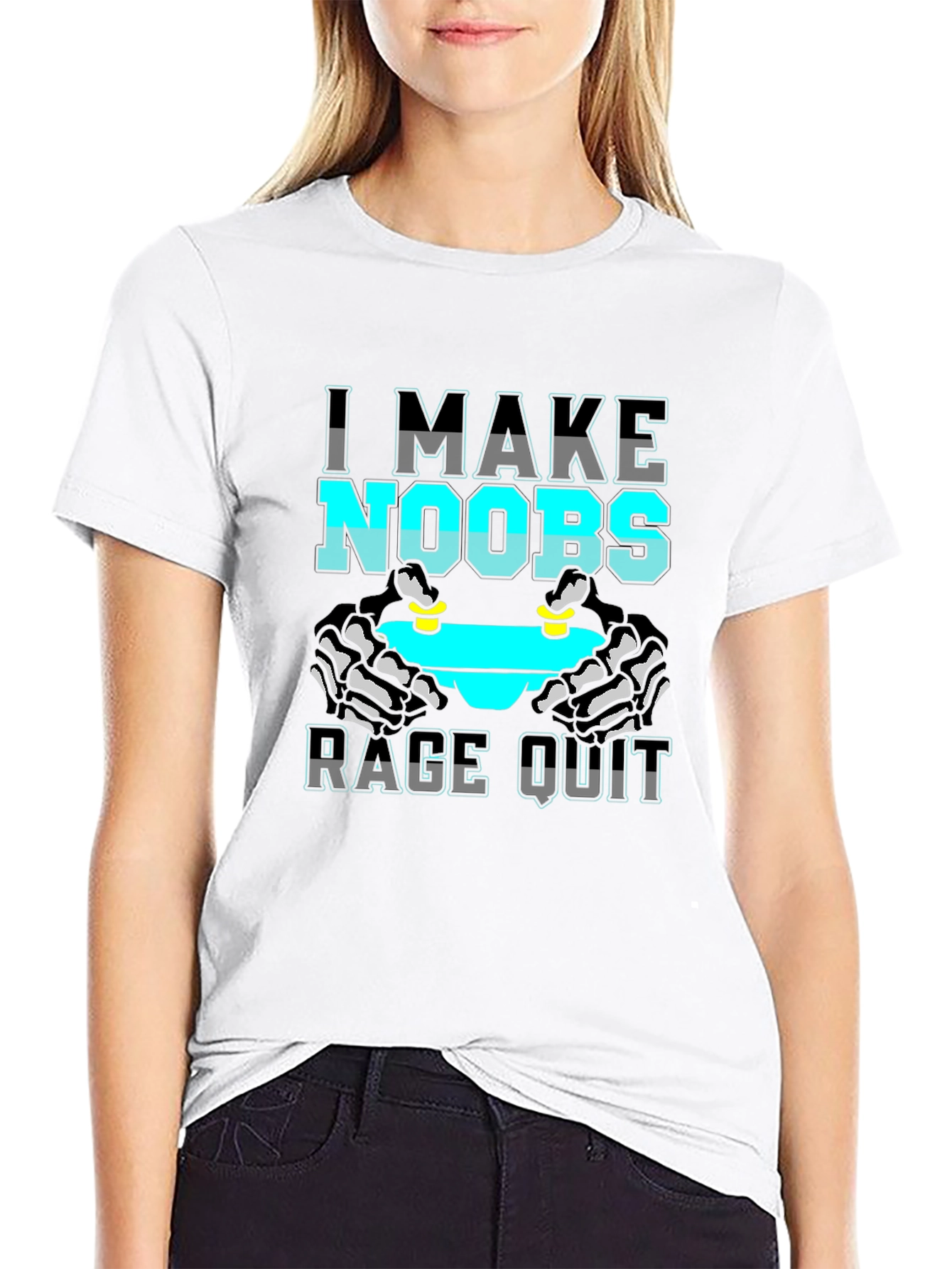 I Make Noobs Rage Quit Black T-Shirt