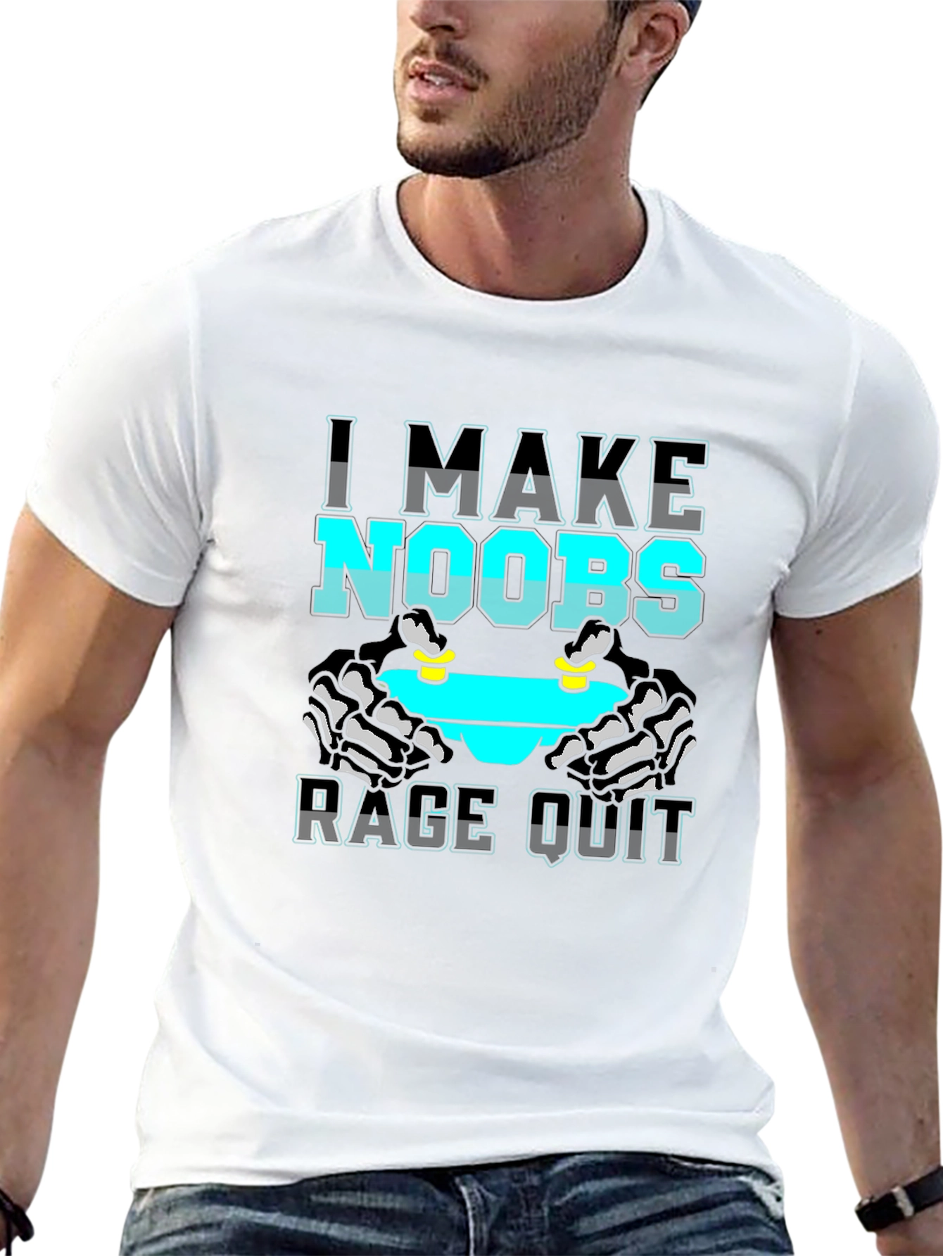 I Make Noobs Rage Quit Black T-Shirt