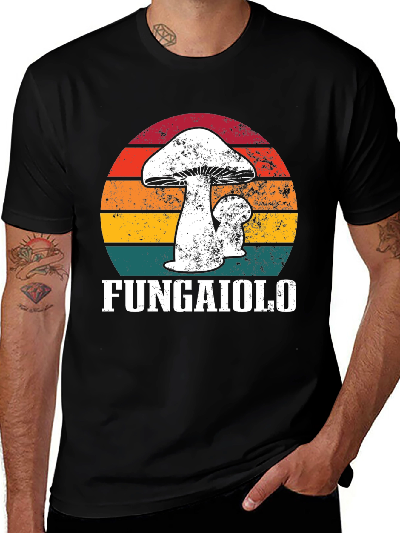 Fungaiolo Retro Mushroom Graphic Tee