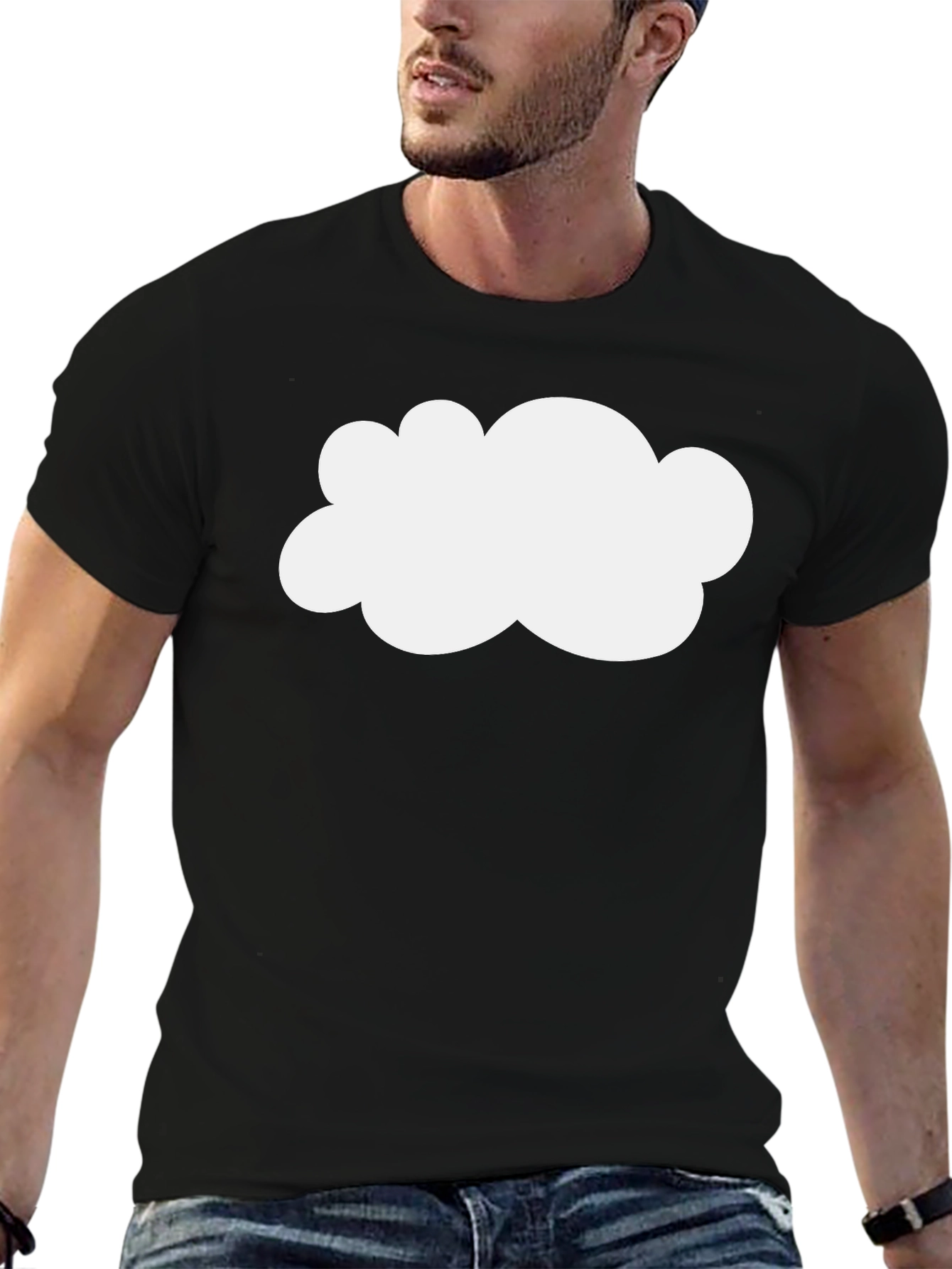 Cloud Graphic Black Tee - Weather Fun!