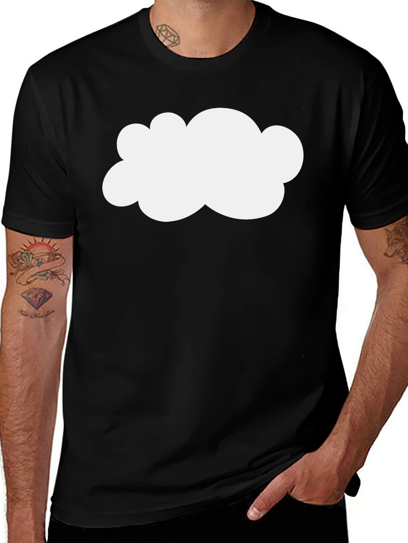 Cloud Graphic Black Tee - Weather Fun!