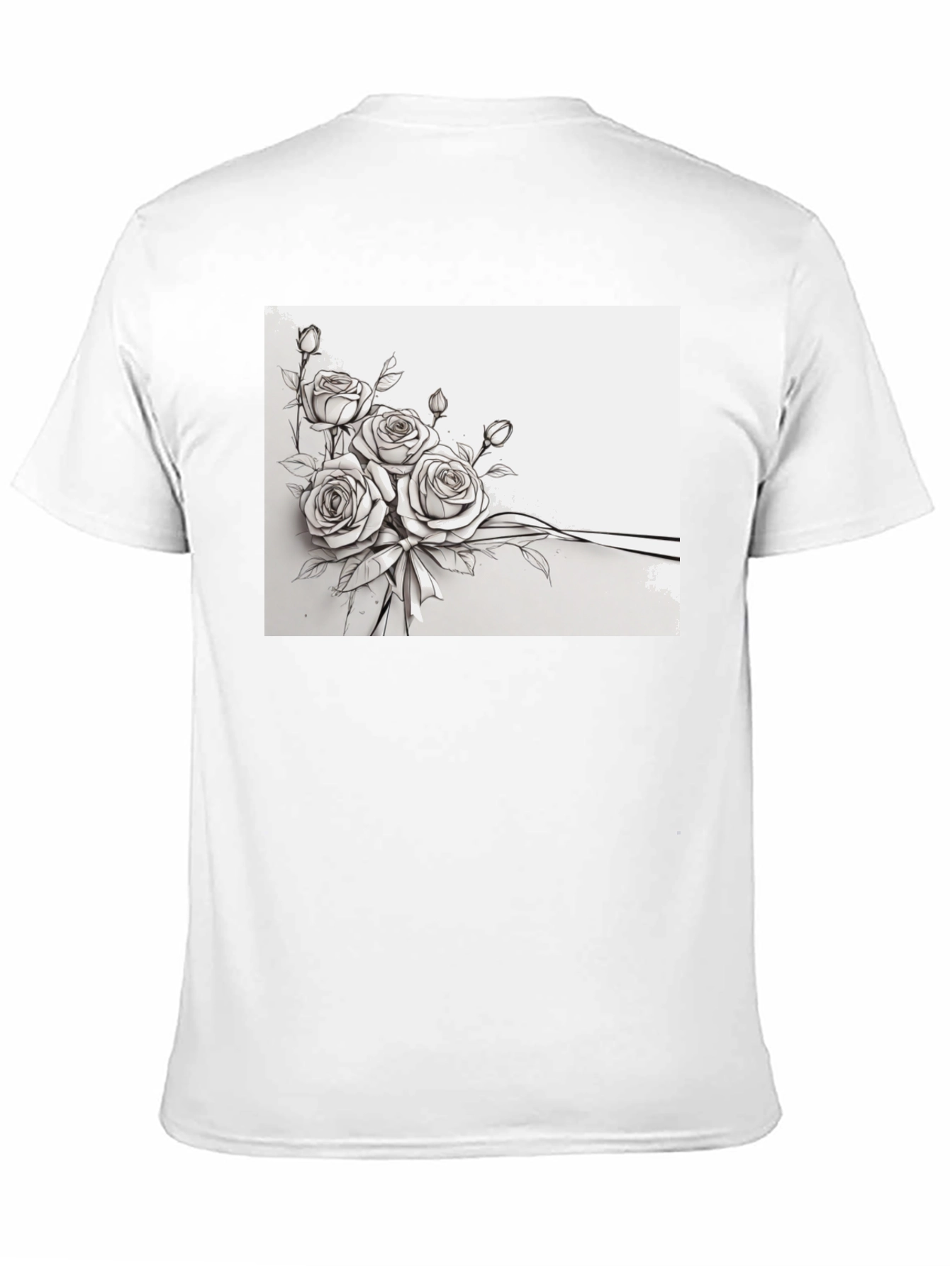 Floral Rose Bouquet Black T-Shirt