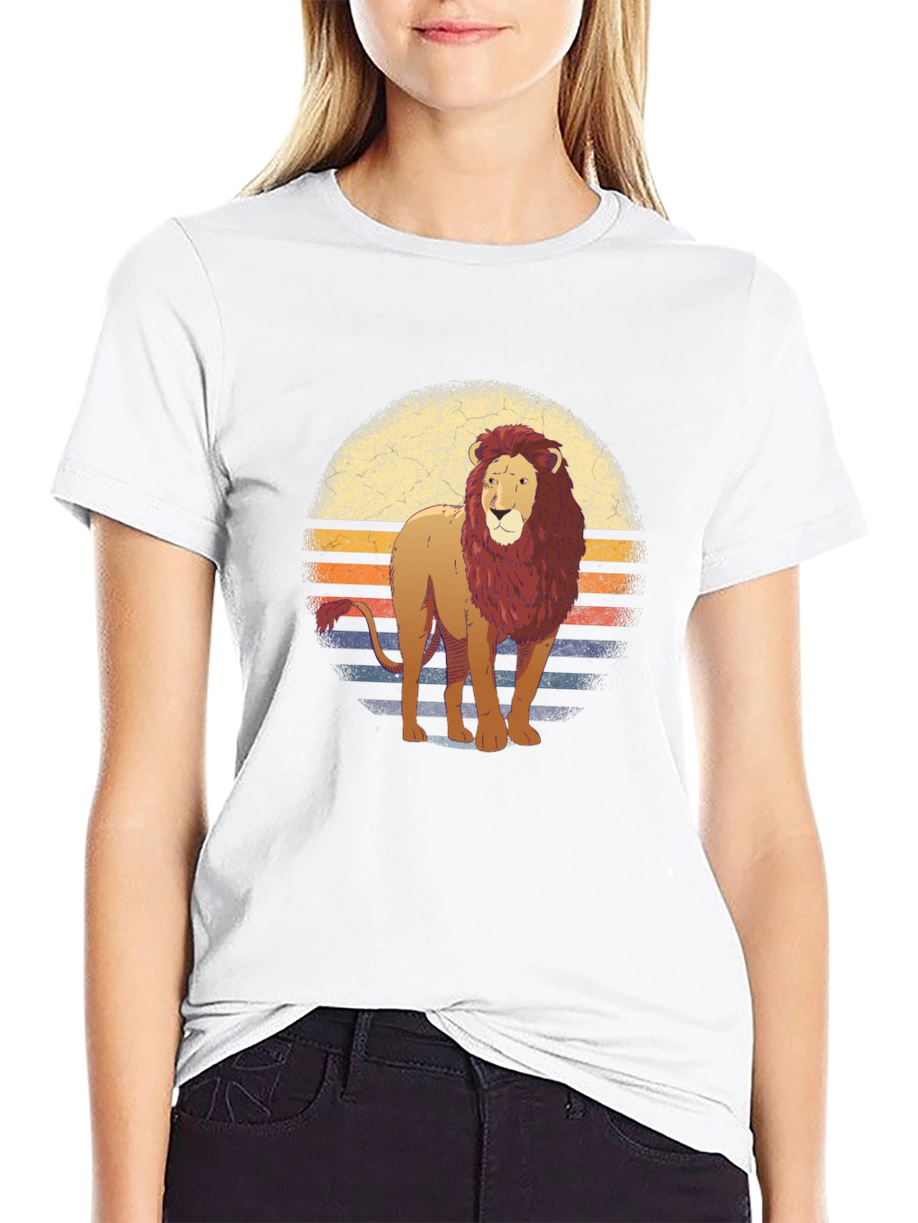 Lion Sunset Graphic T-Shirt