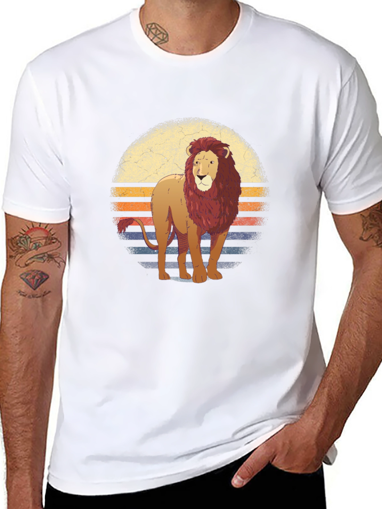 Lion Sunset Graphic T-Shirt