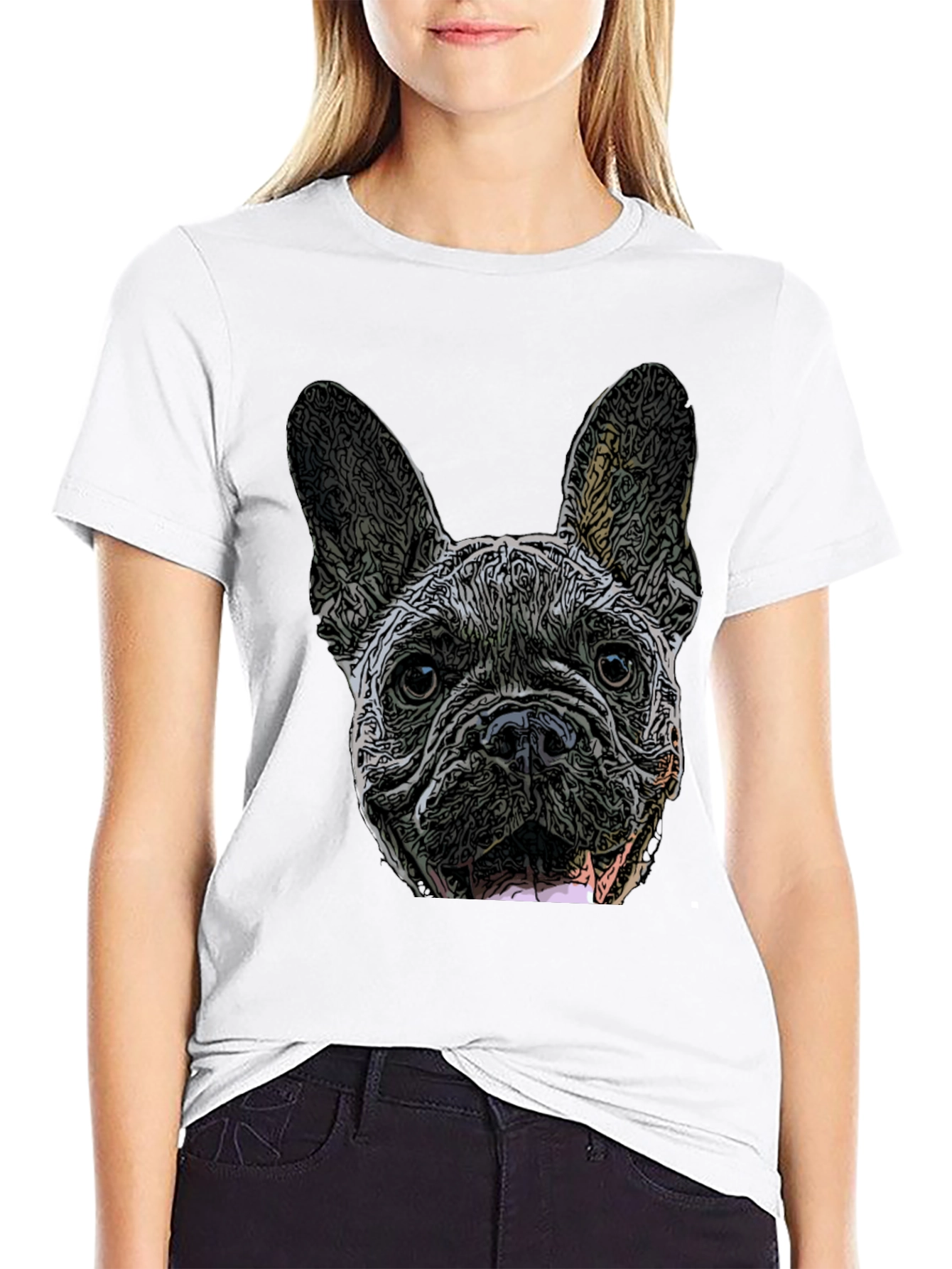 French Bulldog Graphic Black T-Shirt