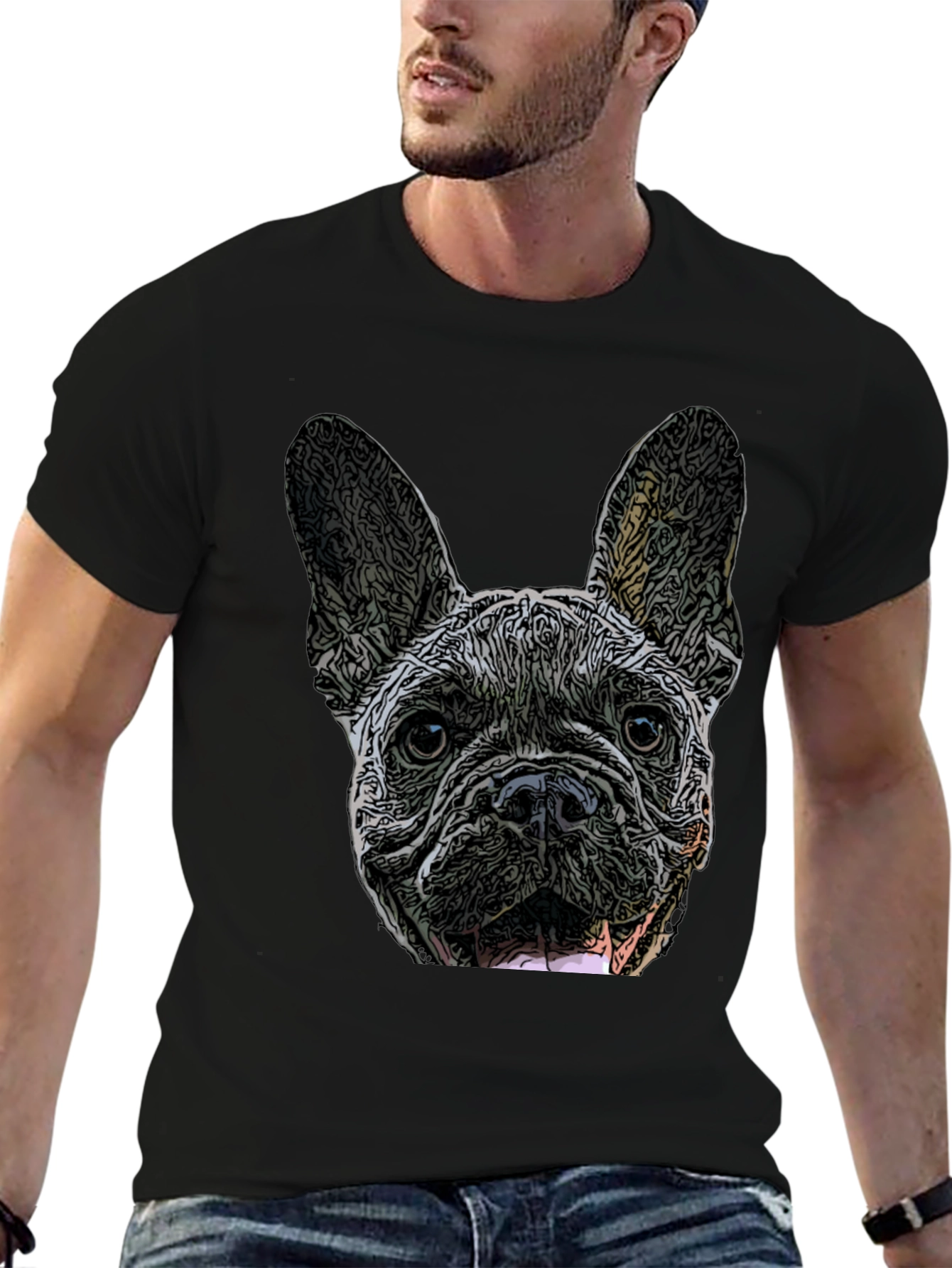 French Bulldog Graphic Black T-Shirt