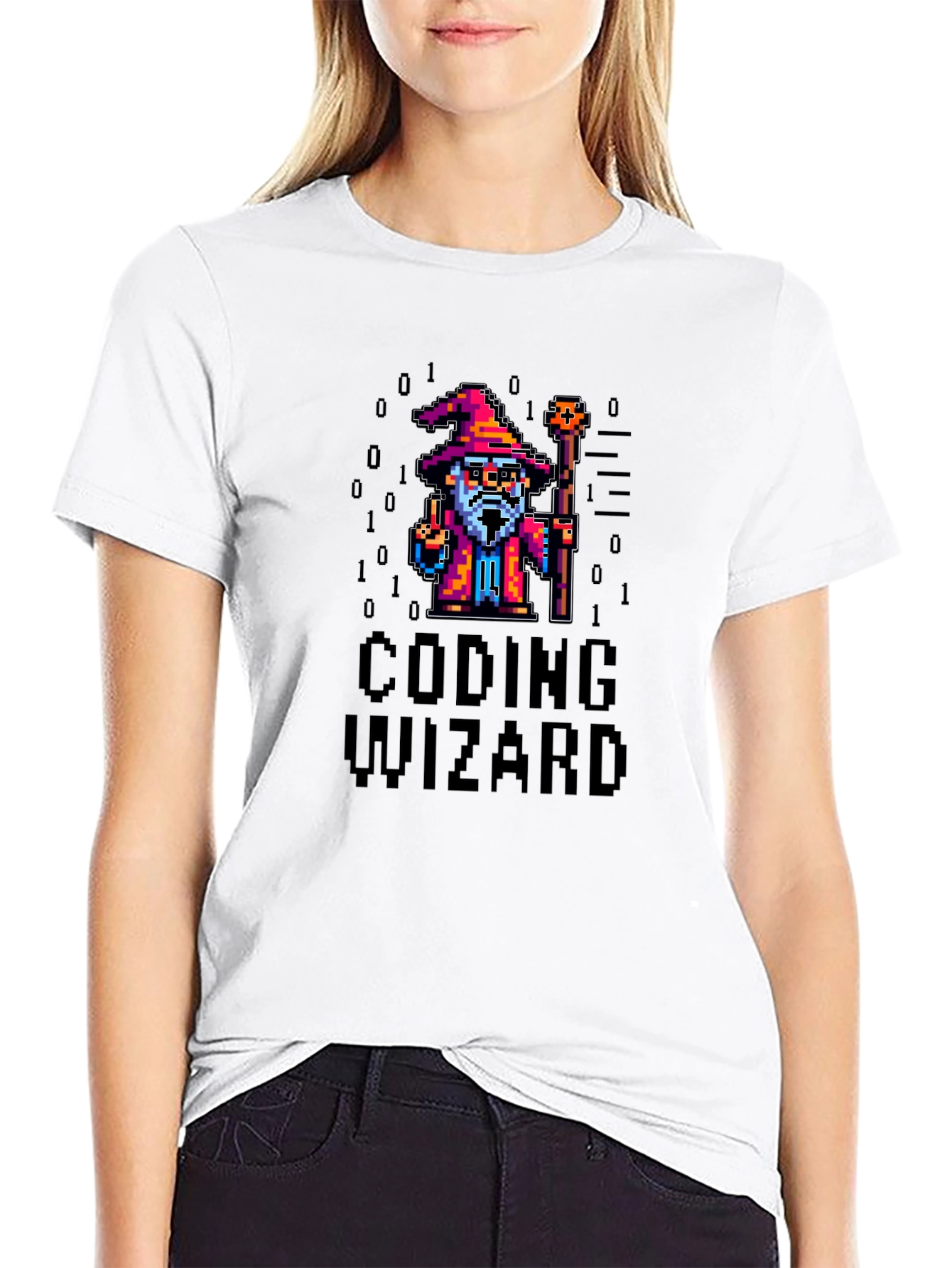 Coding Wizard Pixel Art T-Shirt